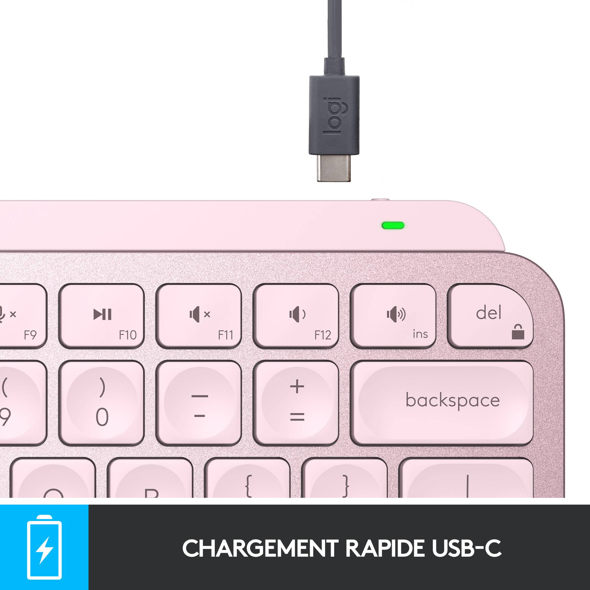 Rca Informatique - image du produit : MXKEYS MINI WRLS ILLUMINATED KB ROSE - CH - CENTRAL