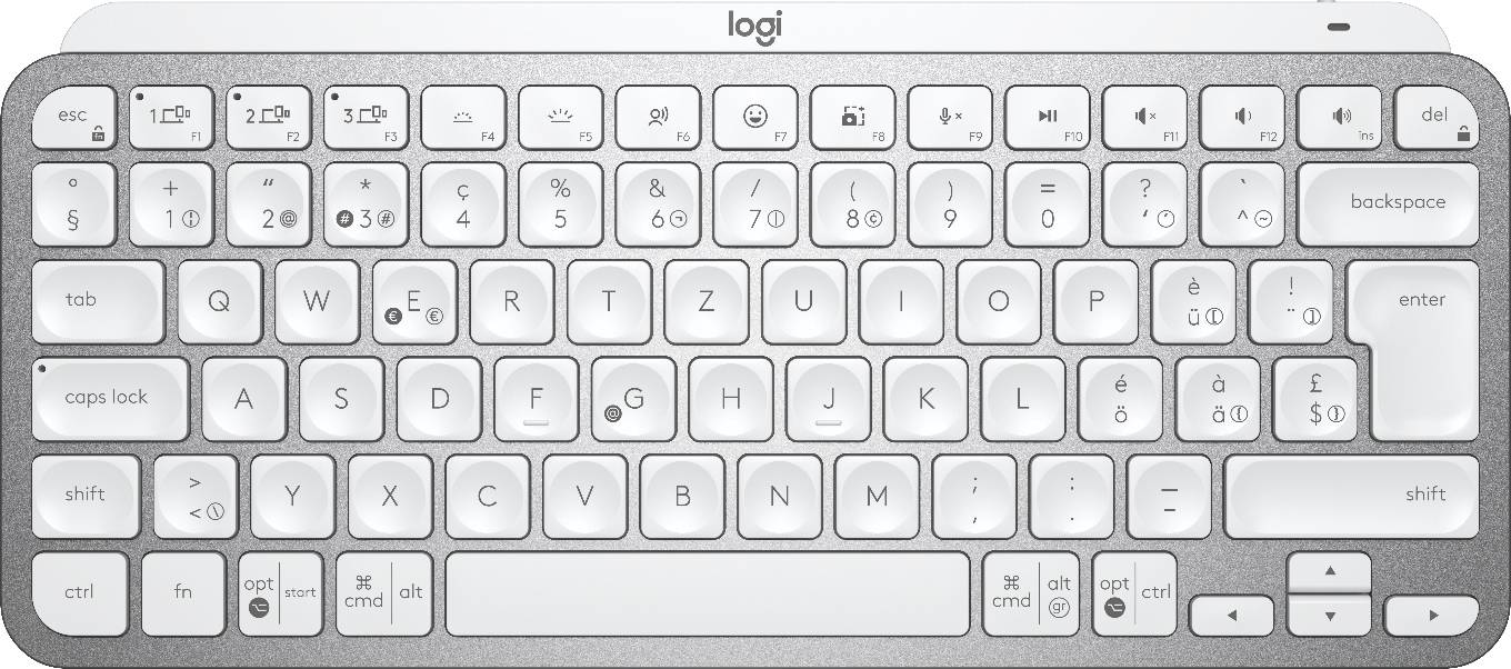 Rca Informatique - image du produit : MXKEYS MINI WRLS ILLUMINATED KB PALE GREY - CH - CENTRAL