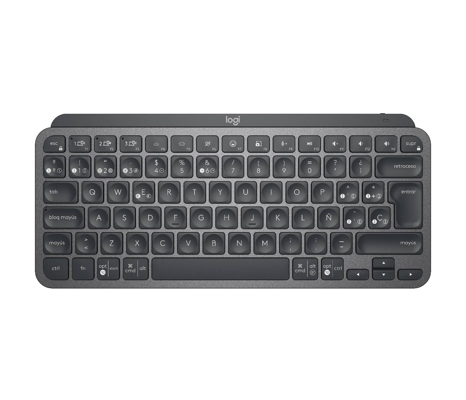 Rca Informatique - image du produit : MXKEYS MINI WRLS ILLUMINATED KB GRAPHITE - ESP - MEDITER