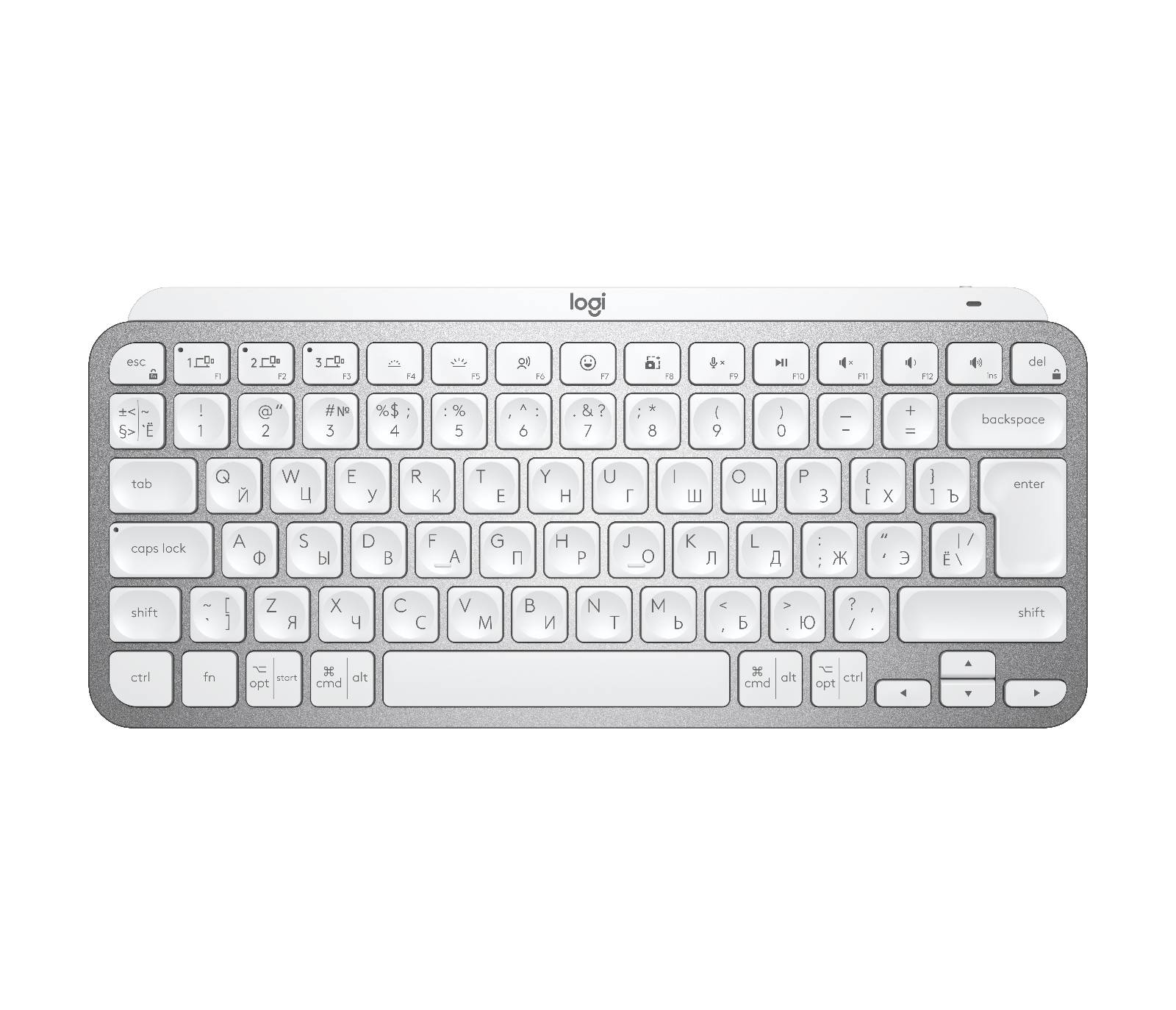 Rca Informatique - image du produit : MXKEYS MINI WRLS ILLUMINATED KB PALE GREY - RUS - INTNL