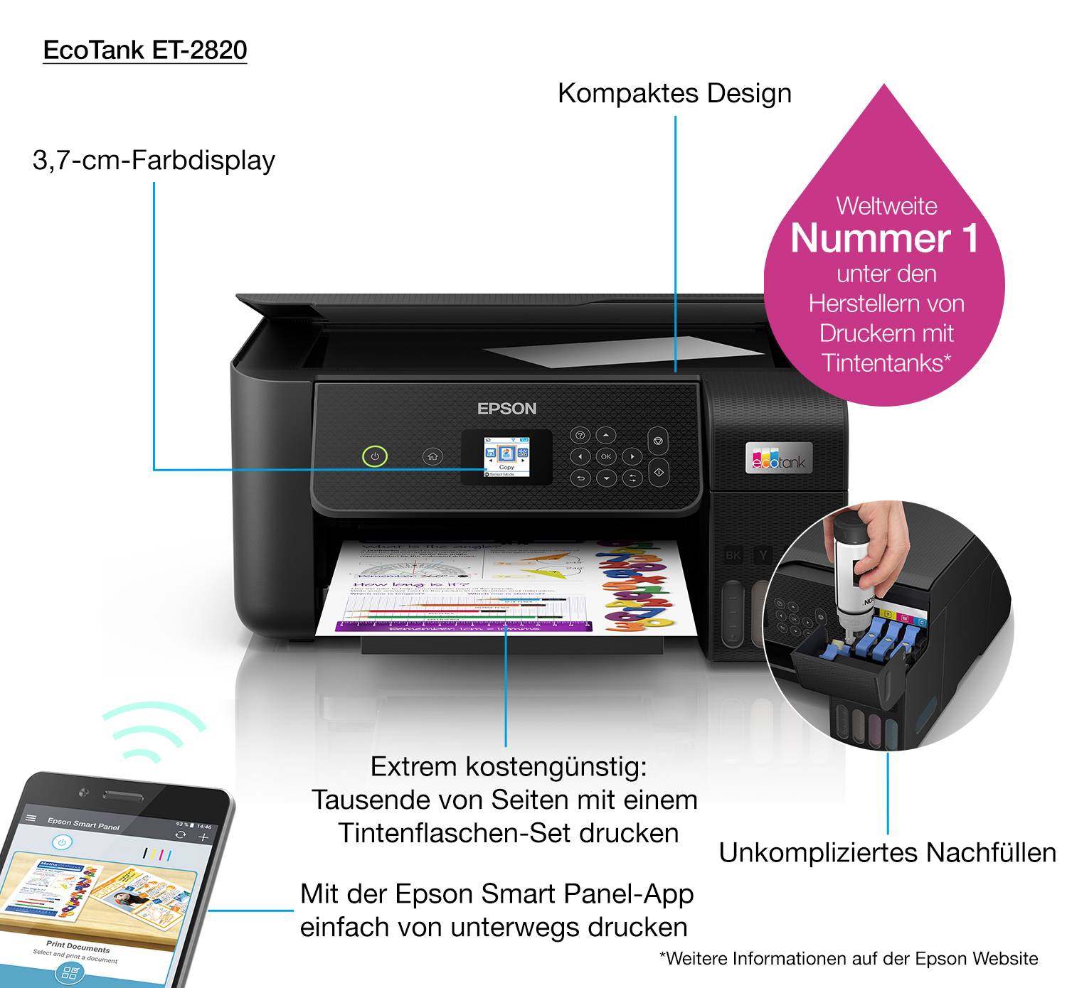 Rca Informatique - image du produit : ECOTANK ET-2820 33/15 PPM 5760 X 1440 DPI PRNT/CPY/SCN