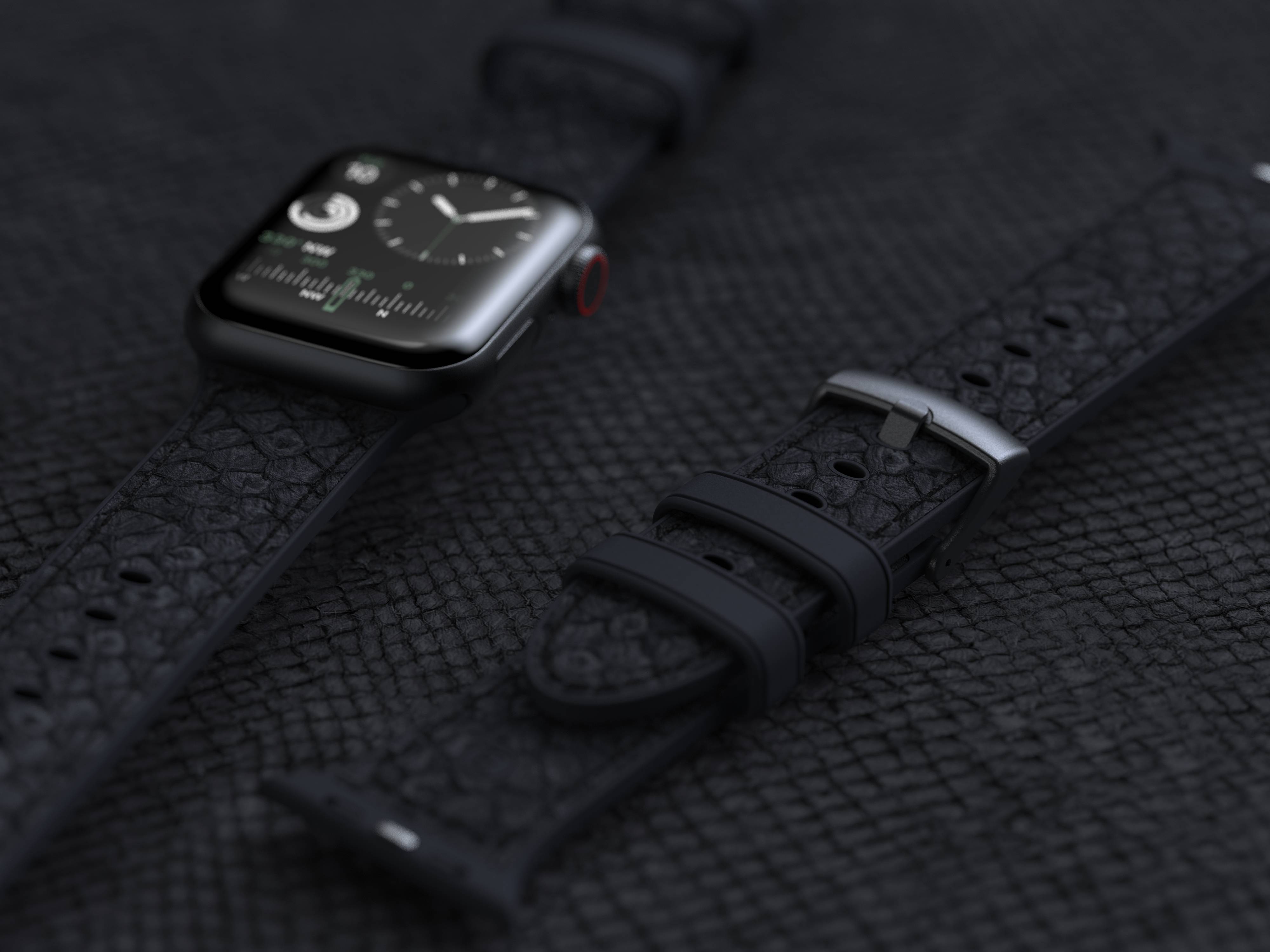 Rca Informatique - image du produit : APPLE WATCH STRAP 40/41MM NJORD - SALMON LEATHER GREY