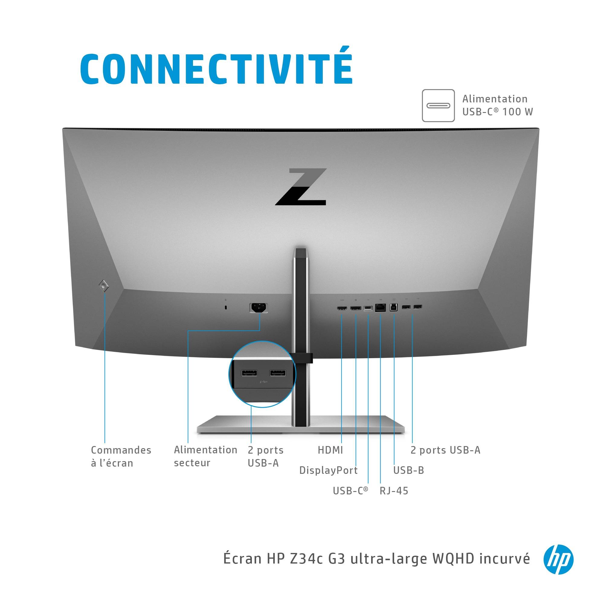 Rca Informatique - image du produit : HP Z34C G3 CURVED WQHD DISPLAY EUROPE - ENGLISH LOCALIZATION