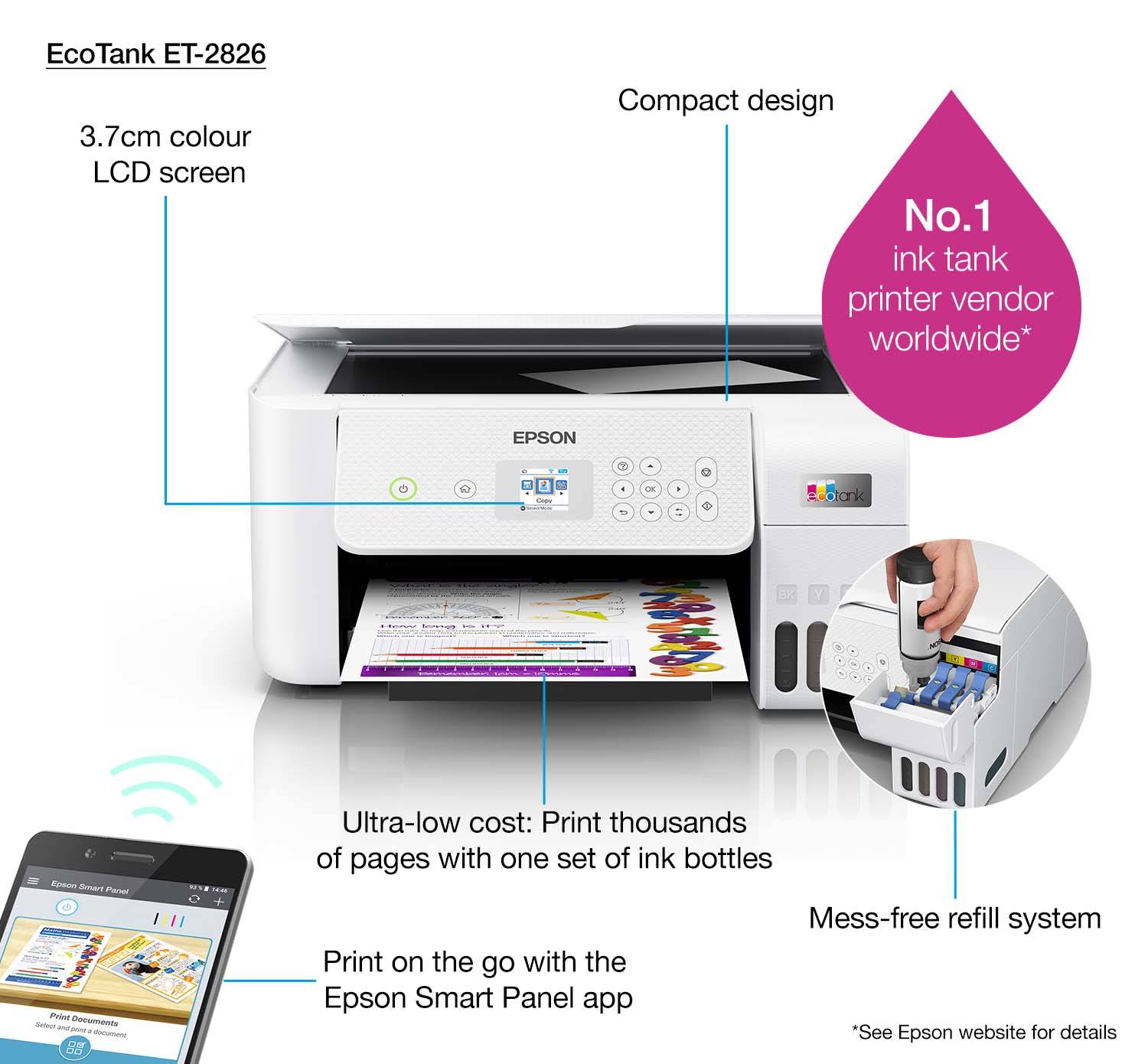 Rca Informatique - image du produit : ECOTANK ET-2826 33/15 PPM 5760 X 1440 DPI PRNT/CPY/SCN