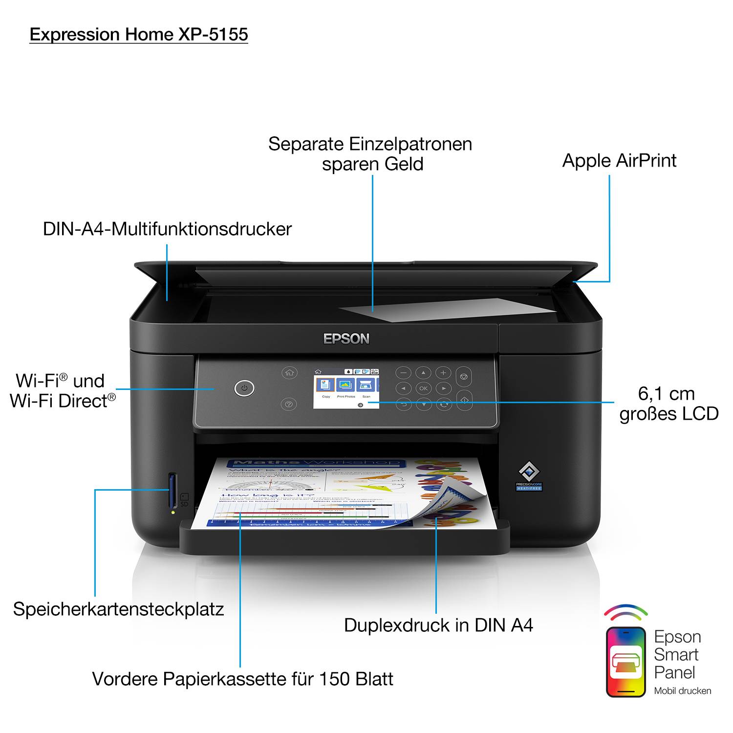 Rca Informatique - image du produit : EXPRESSION H XP-5155 33/20PPM 4800 X 1200 DPI PRNT/CPY/SCN