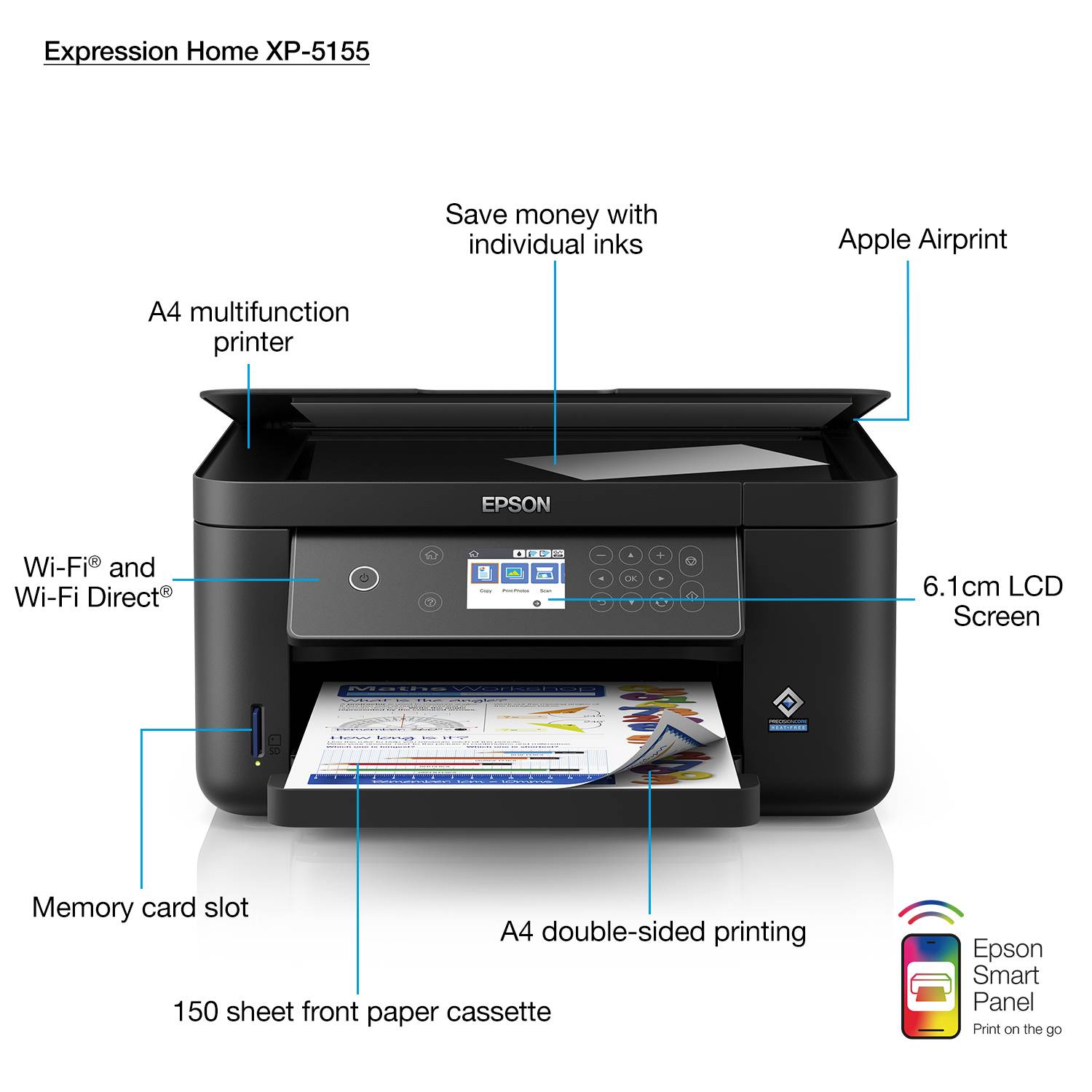 Rca Informatique - image du produit : EXPRESSION H XP-5155 33/20PPM 4800 X 1200 DPI PRNT/CPY/SCN