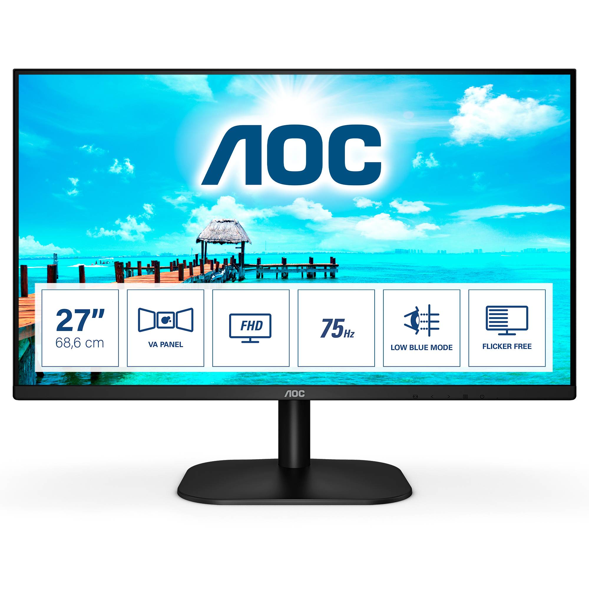 Rca Informatique - Image du produit : MONITOR VA 27IN 16:9 FHD 75HZ VGA DVI HDMI / MHL