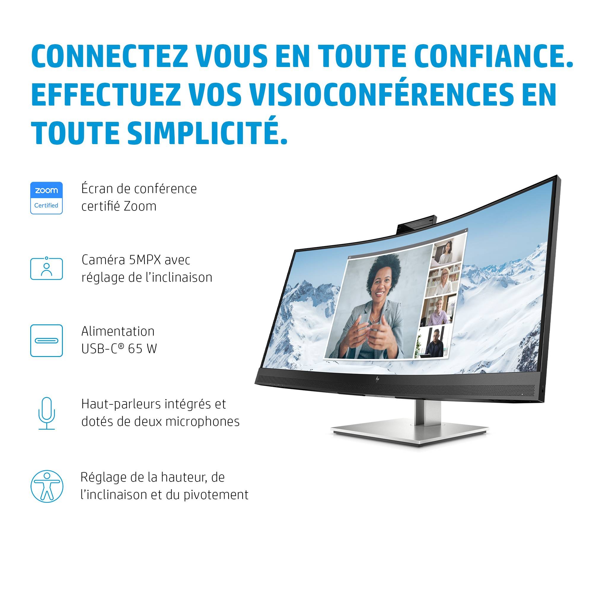 Rca Informatique - image du produit : HP E34M G4 CURVED USB-C CONF WQHDMONITOR EUROPE - ENGLISH LOC