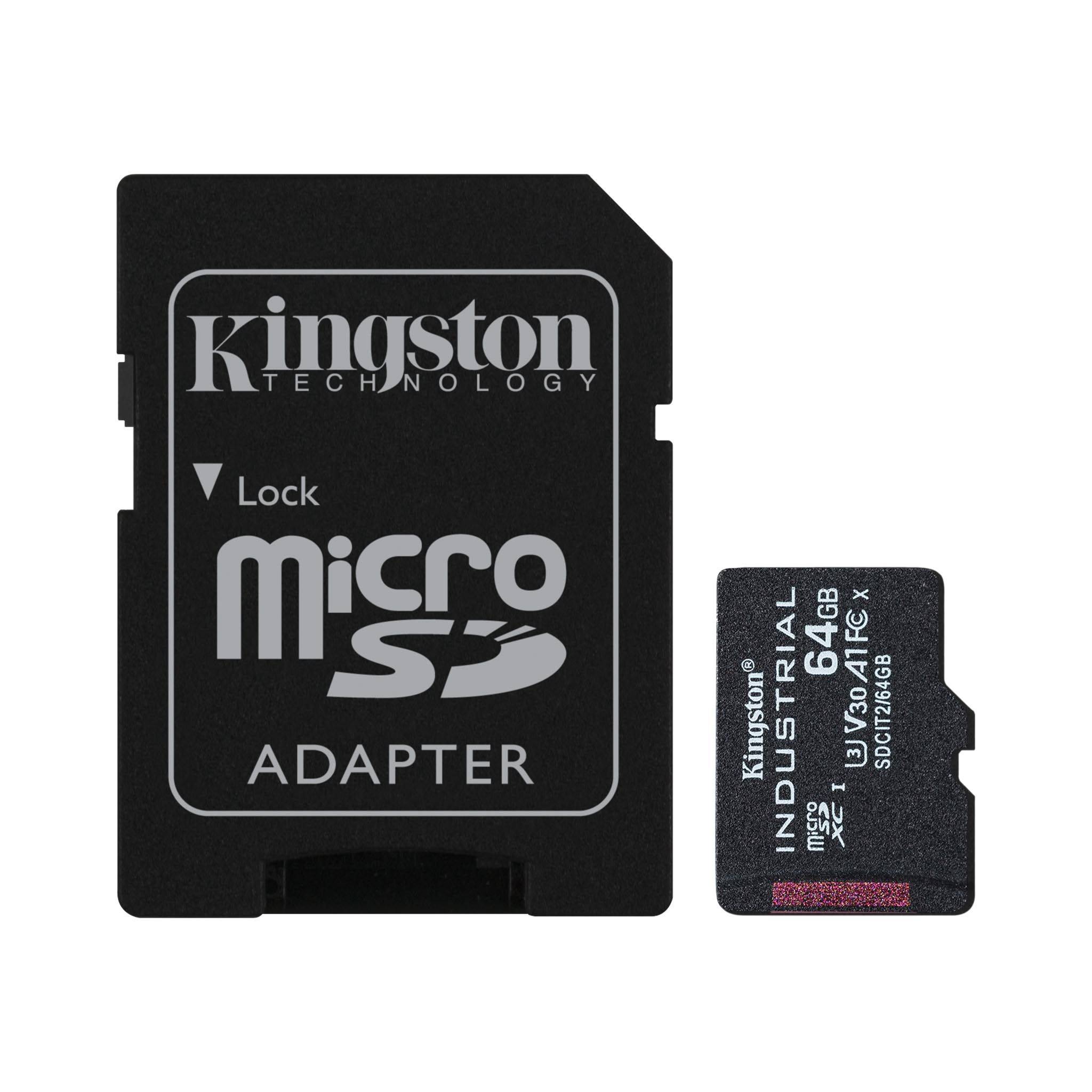 Rca Informatique - Image du produit : 64GB MICROSDXC INDUSTRIAL C10 A1 PSLC CARD + SD ADAPTER