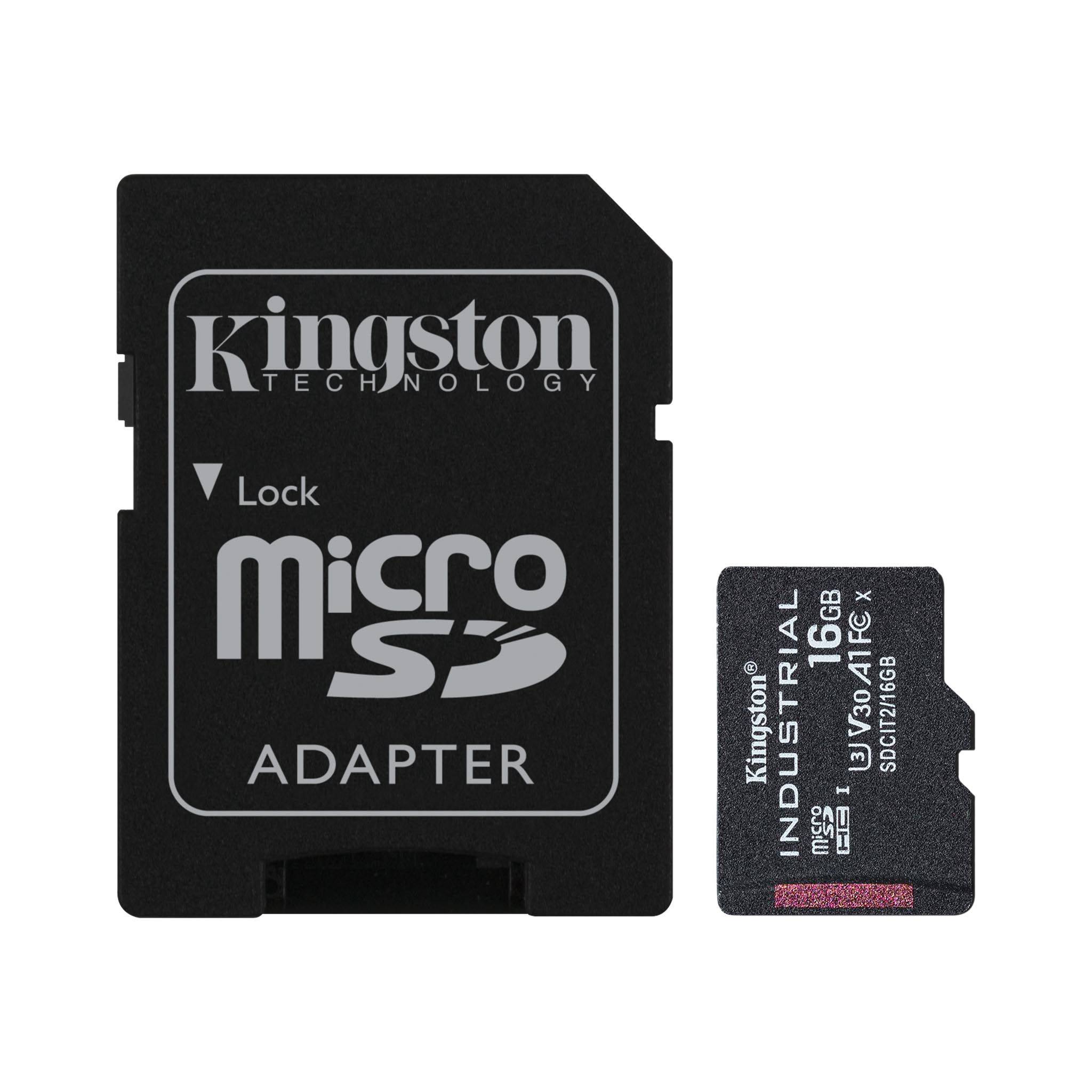 Rca Informatique - image du produit : 16GB MICROSDHC INDUSTRIAL C10 A1 PSLC CARD + SD ADAPTER