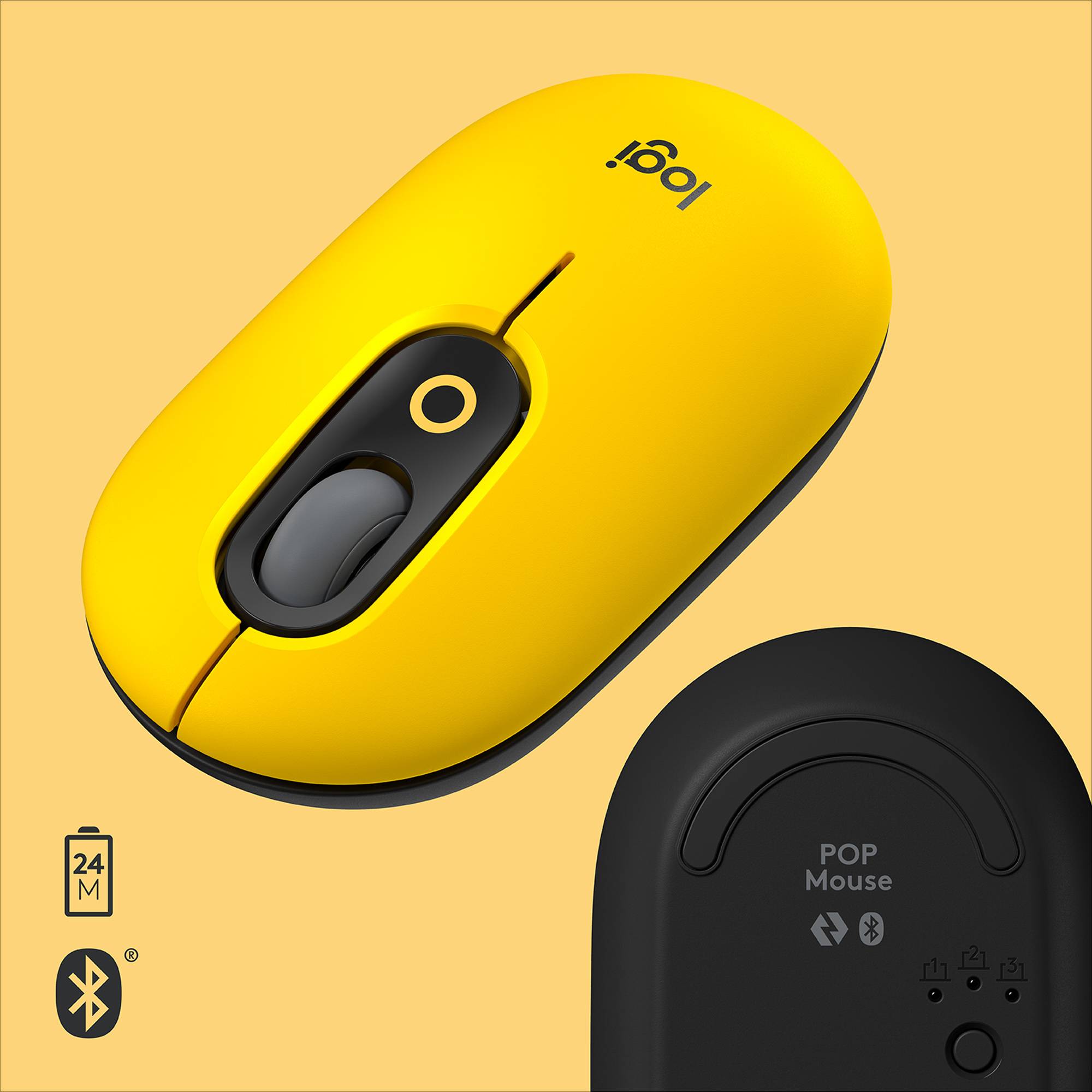 Rca Informatique - image du produit : POP MOUSE - BLAST-YELLOW -EMEA