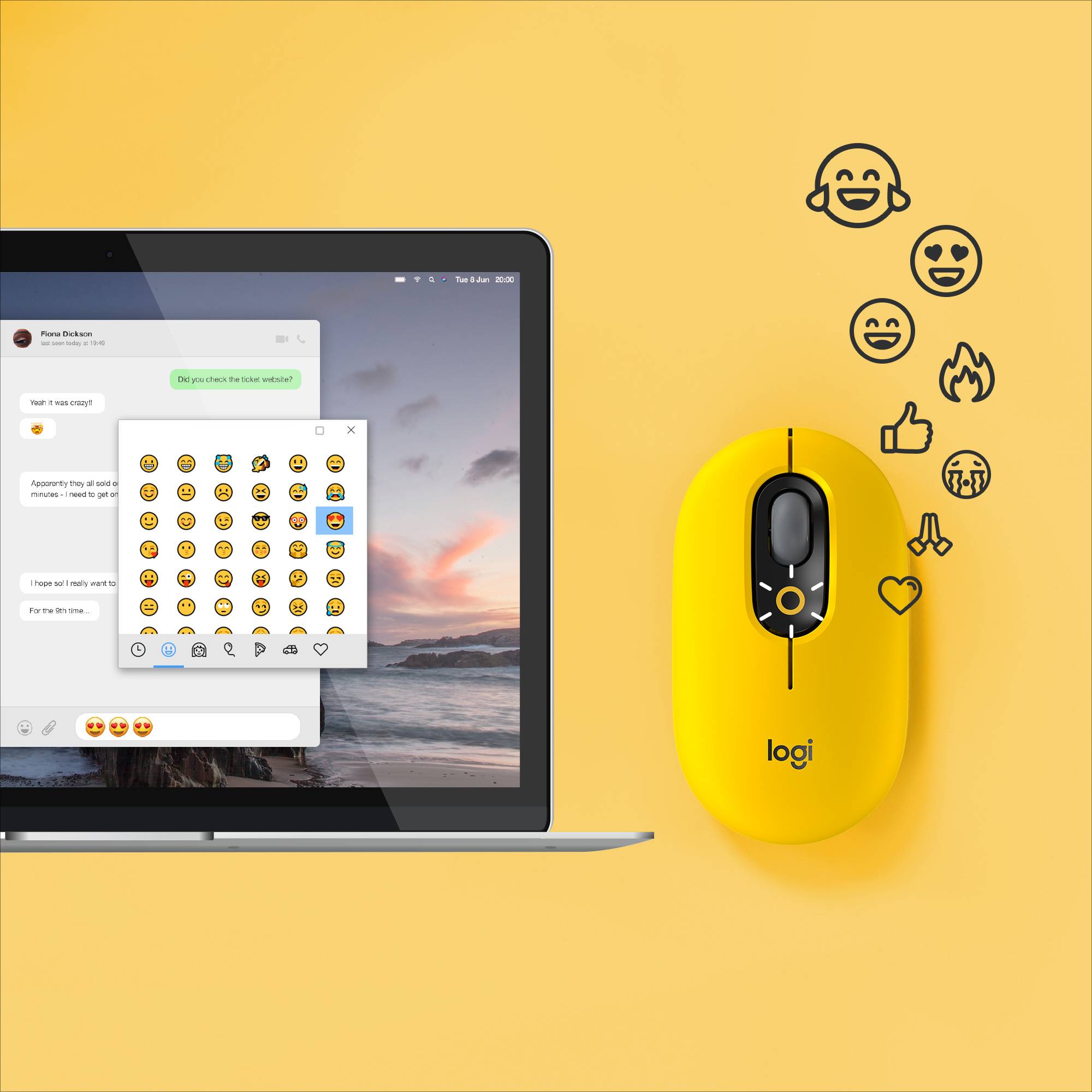 Rca Informatique - image du produit : POP MOUSE - BLAST-YELLOW -EMEA