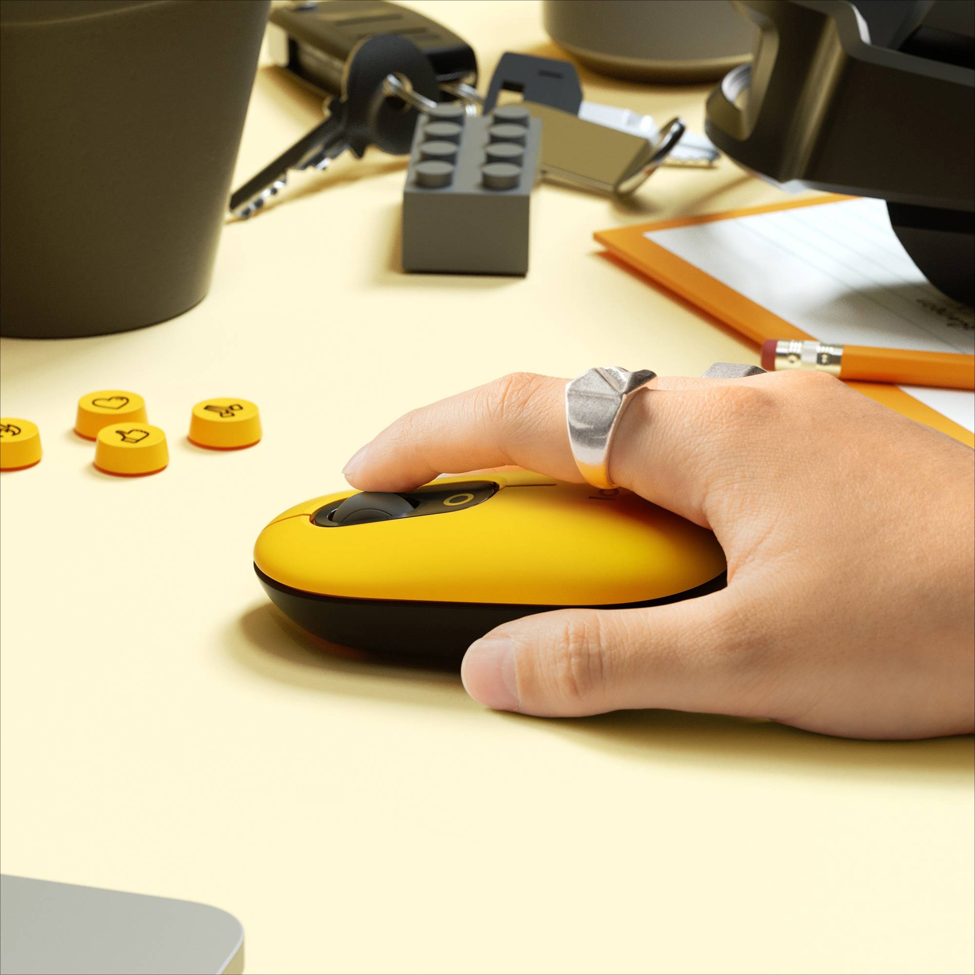 Rca Informatique - image du produit : POP MOUSE - BLAST-YELLOW -EMEA