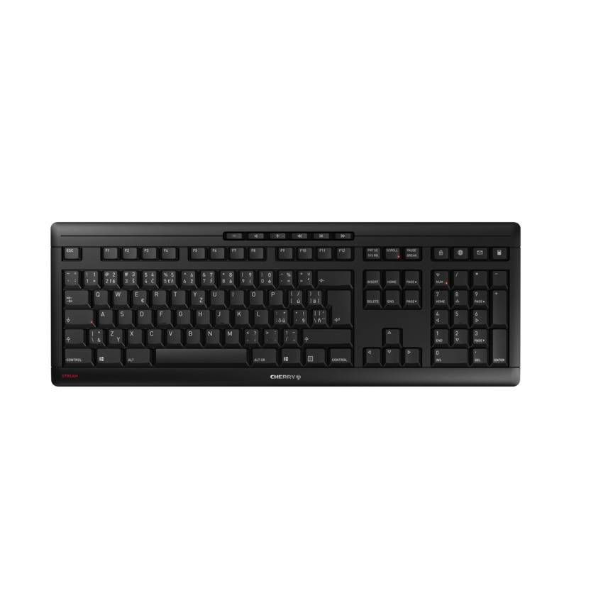 Rca Informatique - image du produit : CHERRYSTREAMBLACK KEYBOARDWIRELESS USB CZECH