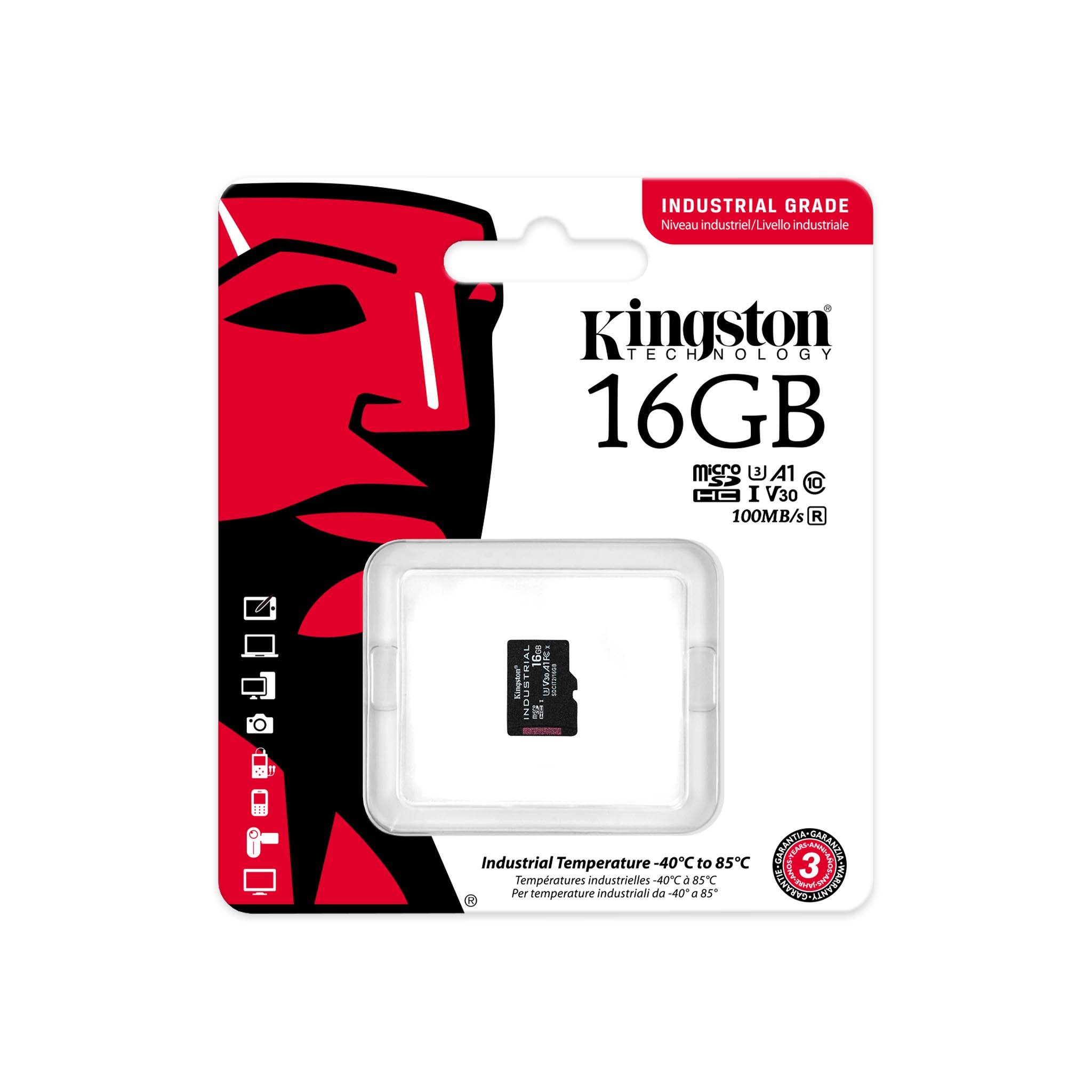 Rca Informatique - image du produit : 16GB MICROSDHC INDUSTRIAL C10 A1 PSLC CARD SINGLEPACK W/O ADPT