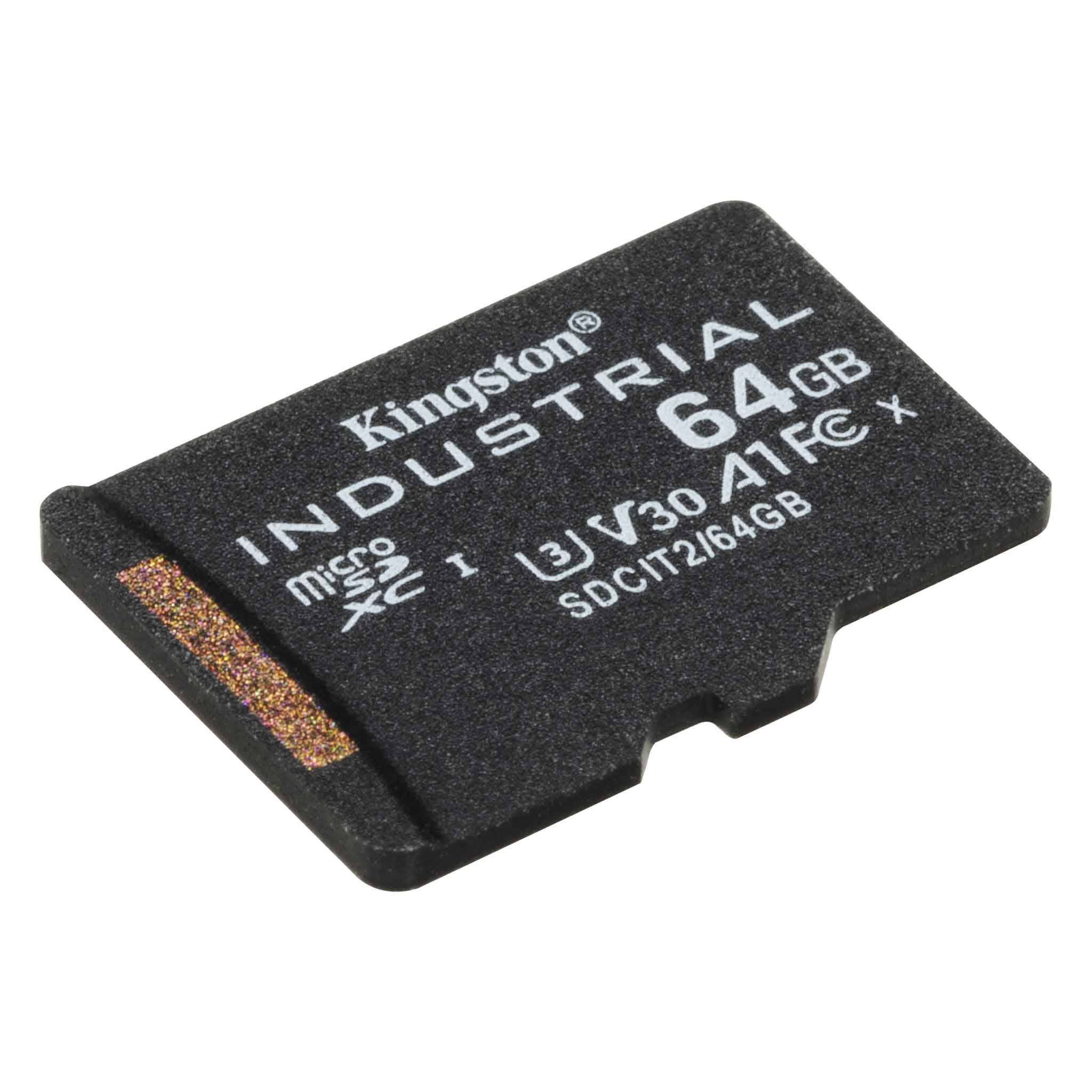 Rca Informatique - image du produit : 64GB MICROSDXC INDUSTRIAL C10 A1 PSLC CARD SINGLEPACK W/O ADPT