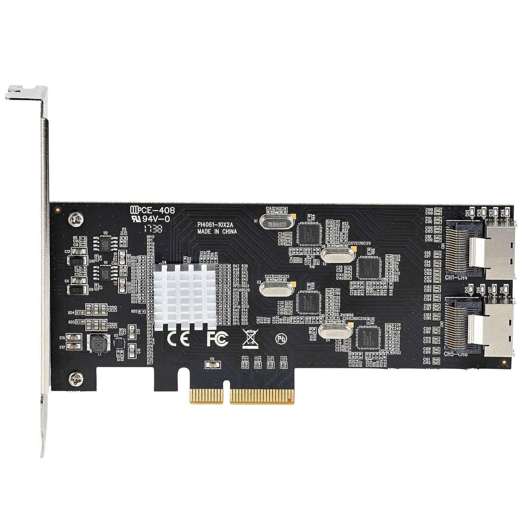 Rca Informatique - image du produit : CARTE CONTROLEUR SATA PCIE 8 PORTS - PCIE X4 SATA III 6GBPS