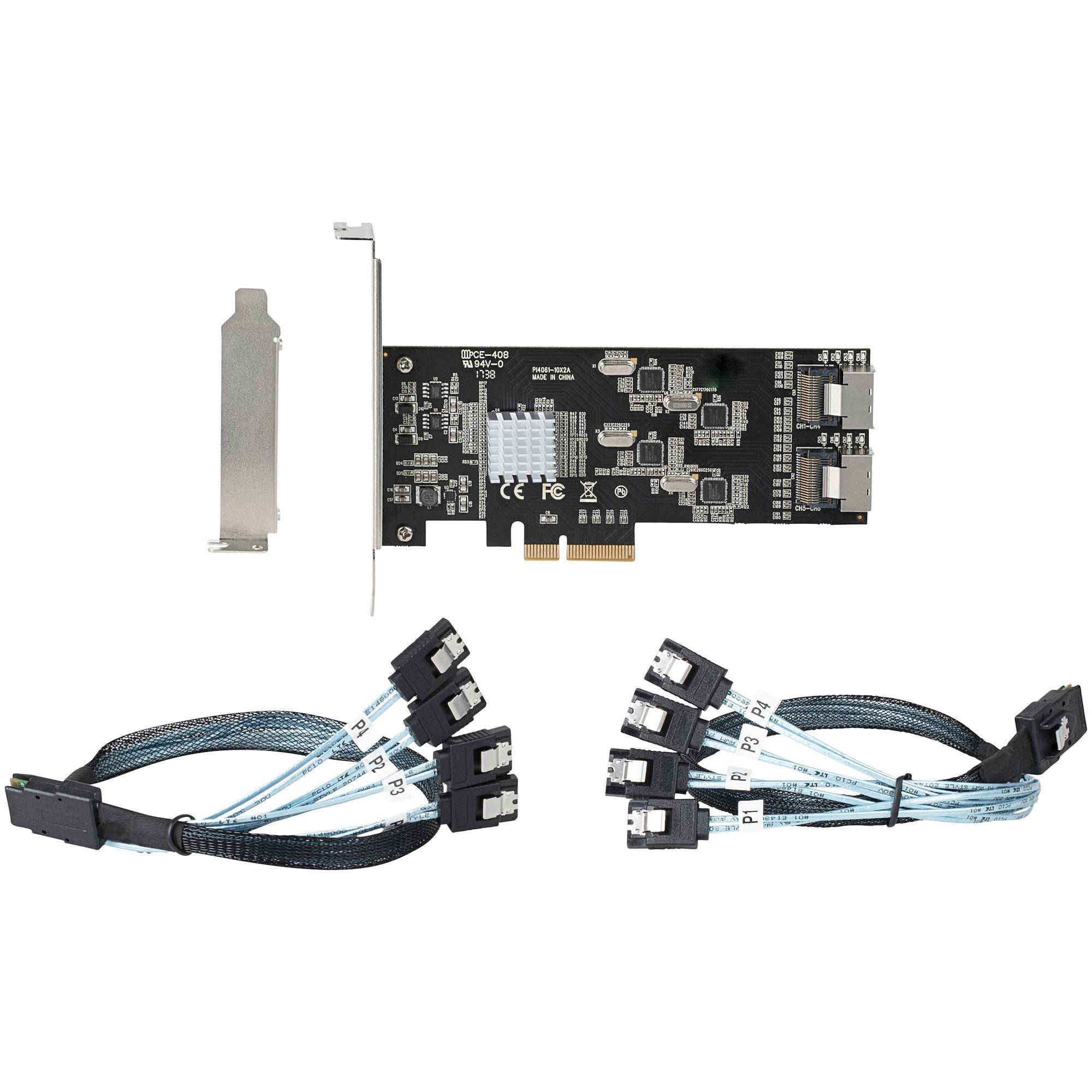 Rca Informatique - image du produit : CARTE CONTROLEUR SATA PCIE 8 PORTS - PCIE X4 SATA III 6GBPS