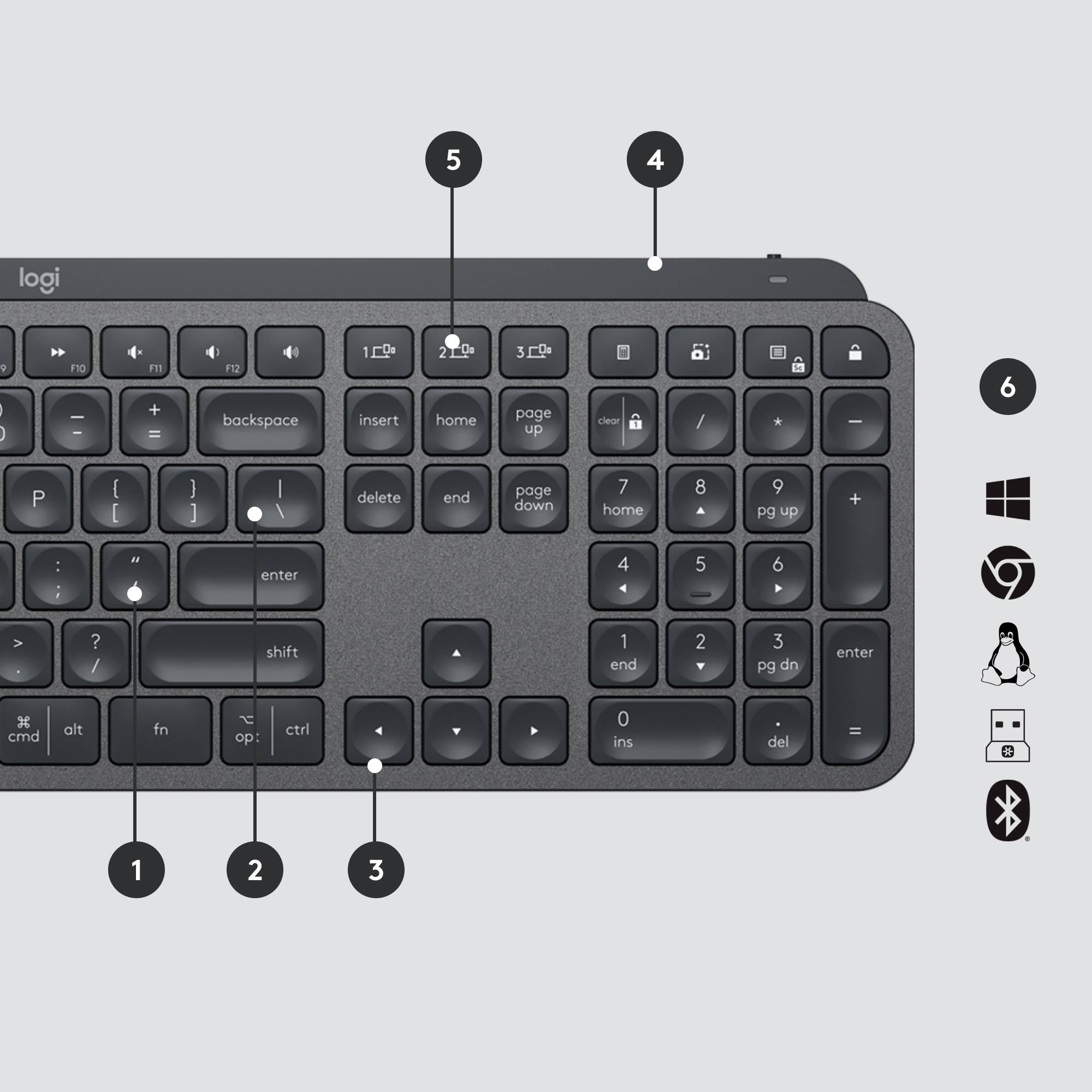 Rca Informatique - image du produit : MX KEYS FOR BUSINESS - GRAPHITE CH - CENTRAL