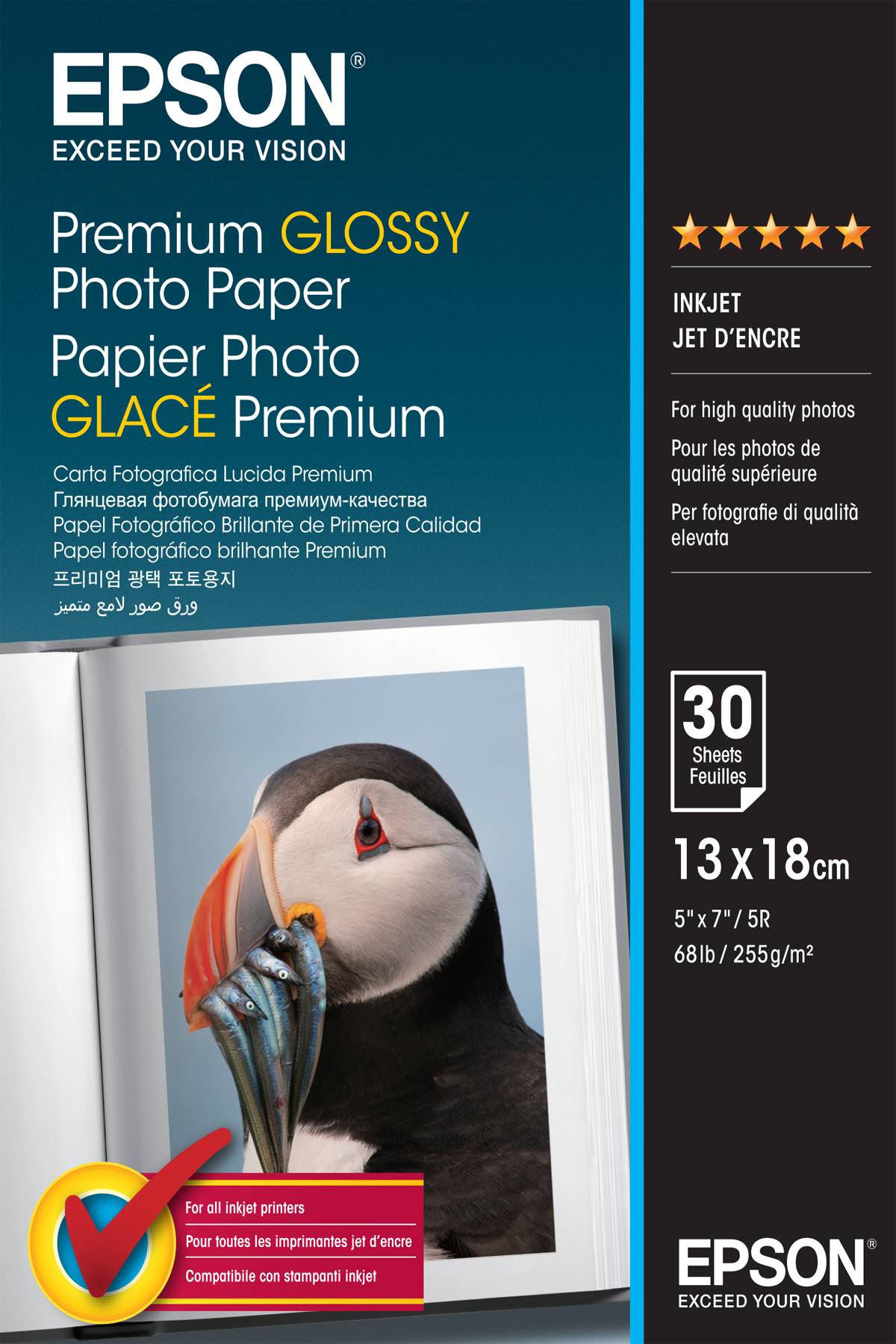 Rca Informatique - Image du produit : PAPIER PHOTO PREMIUM GLACE 13X18CM (30F 255G)