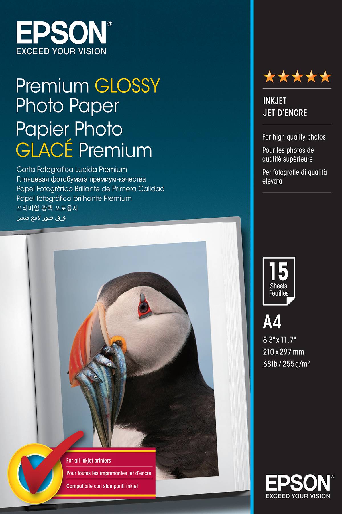 Rca Informatique - Image du produit : PAPIER PHOTO PREMIUM GLACE A4 15F / 255G