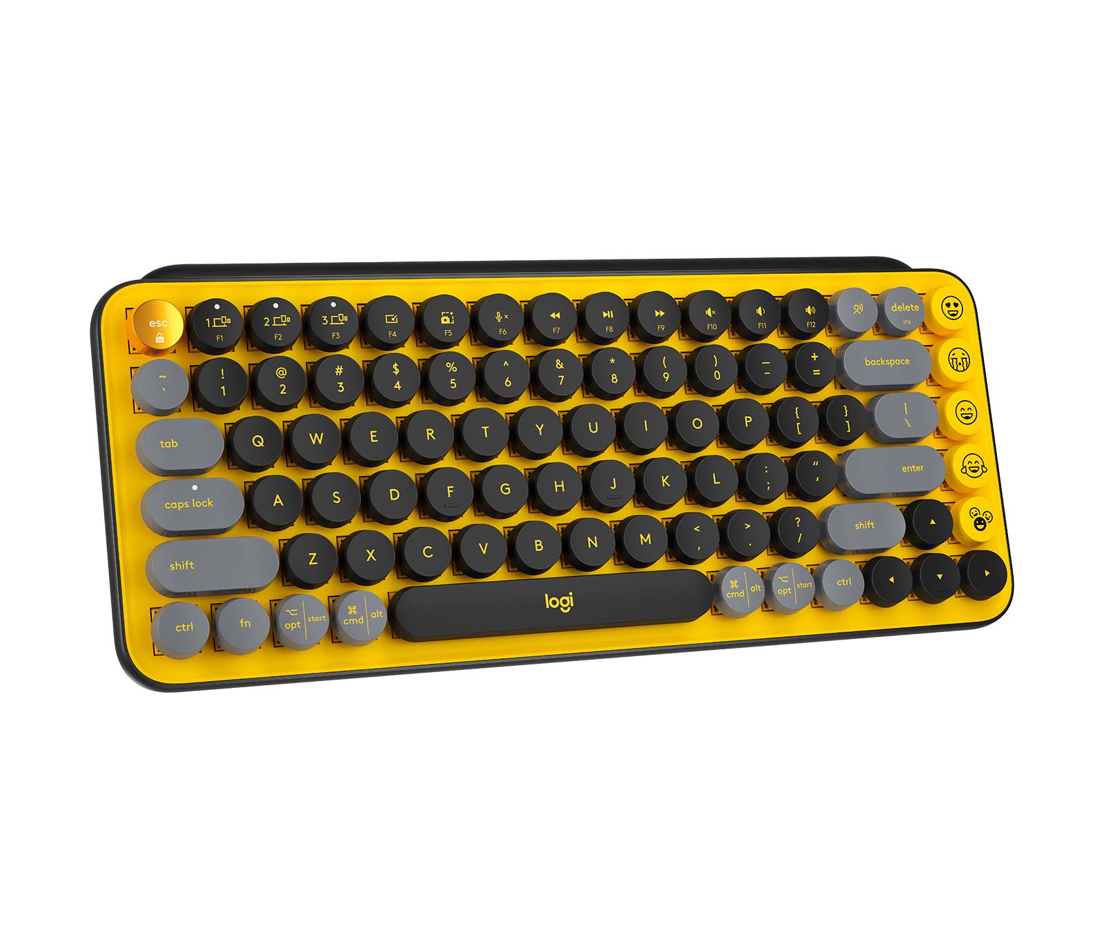 Rca Informatique - image du produit : POP KEYS WRLS MECH.KEYB. EMOJI BLAST-YELLOW - ESP - MEDITER