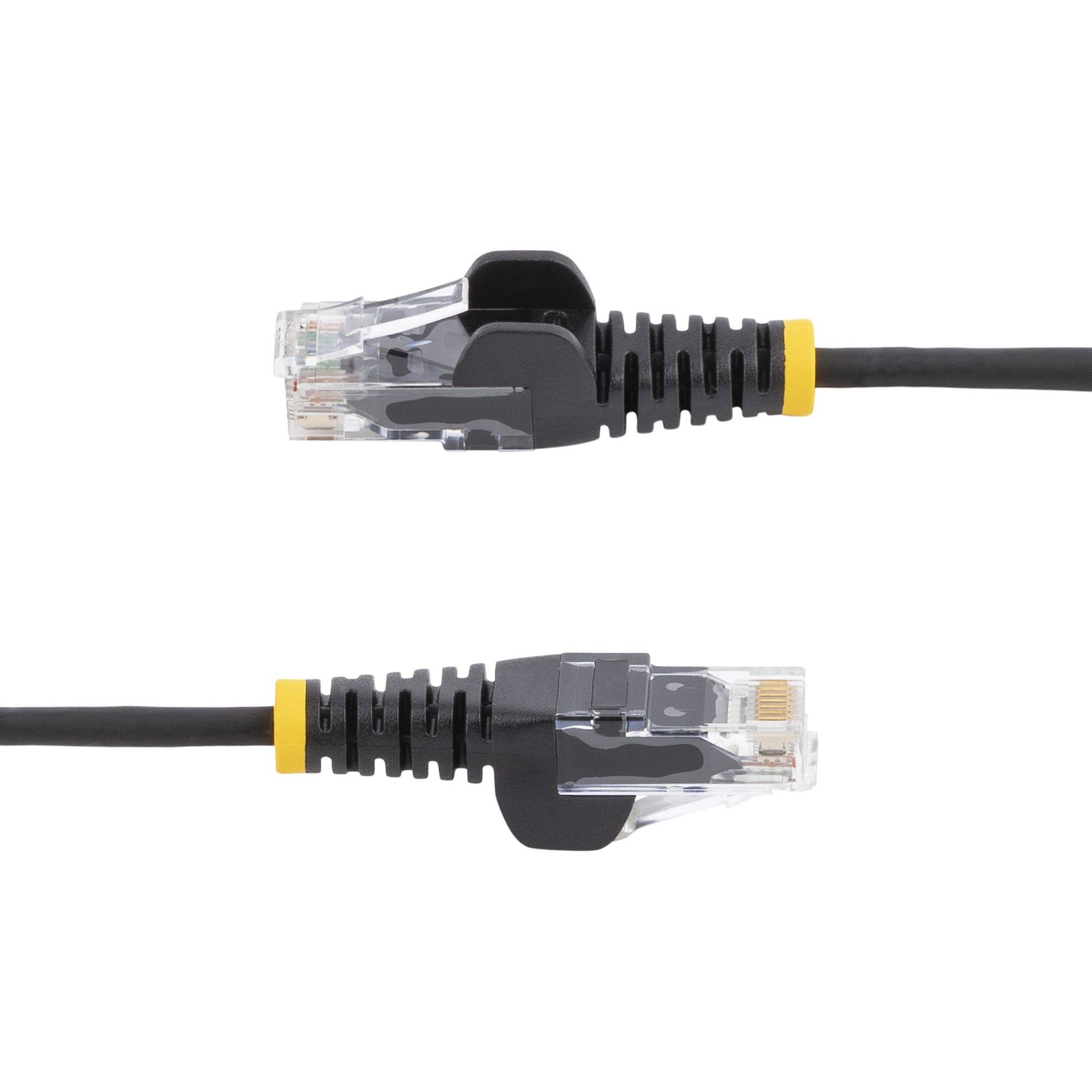 Rca Informatique - image du produit : 0.5M SLIM CAT6 CABLE - BLACK SNAGLESS - 28 AWG COPPER WIRE