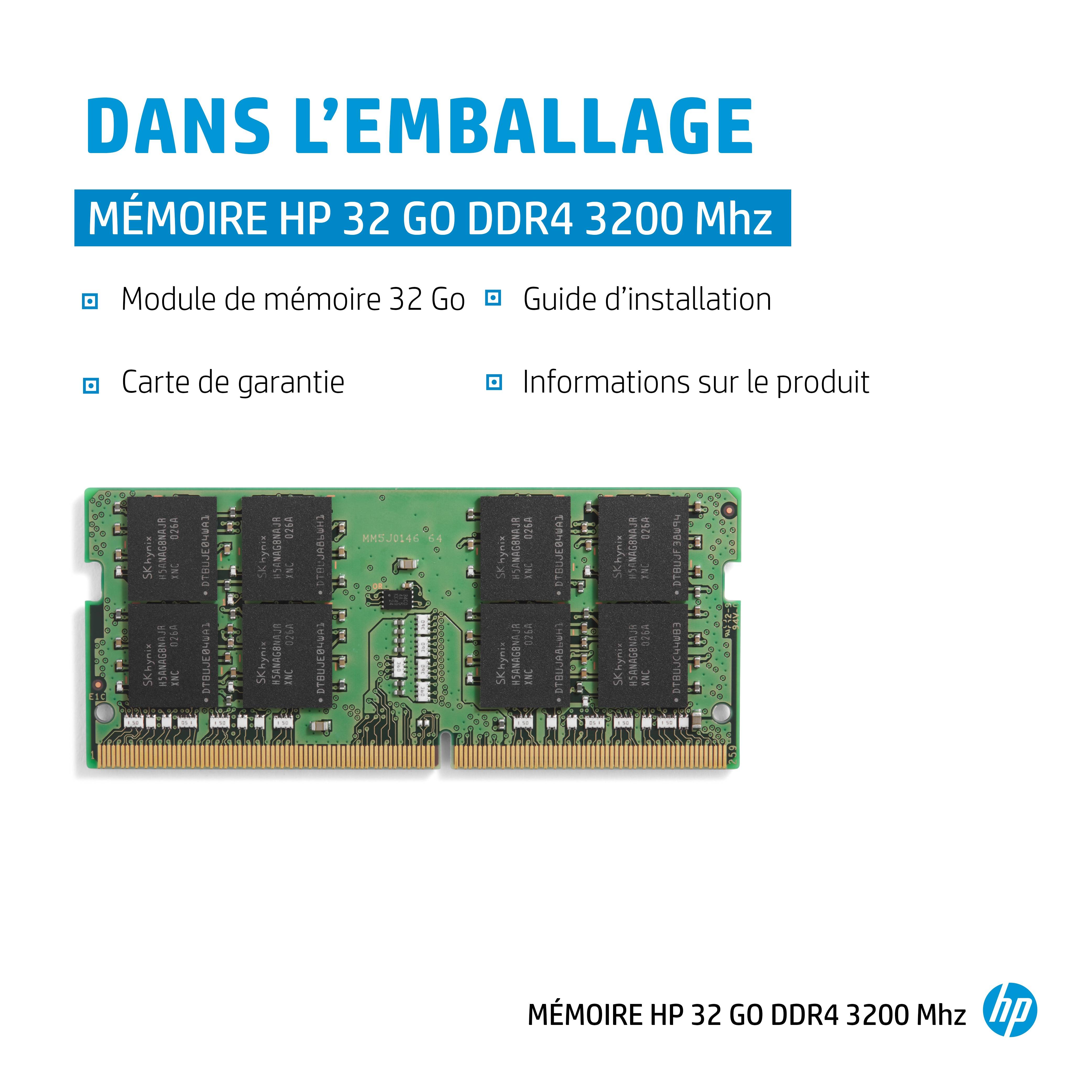 Rca Informatique - image du produit : HP 32GB DDR4 (1X32GB) 3200 SODIMM MEMORY