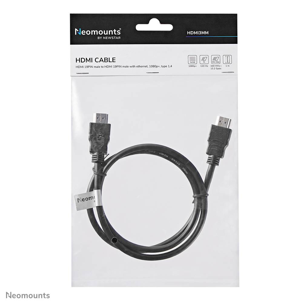 Rca Informatique - image du produit : NEWSTAR HDMI 1.3 CABLE HIGH SPEED HDMI 19 PINS M/M 1M