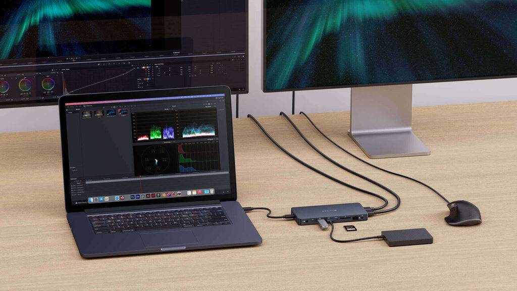 Rca Informatique - image du produit : HYPERDRIVE UNIVERSAL SILICON MOTION USB-C 10-IN1 DUAL HDMI DO