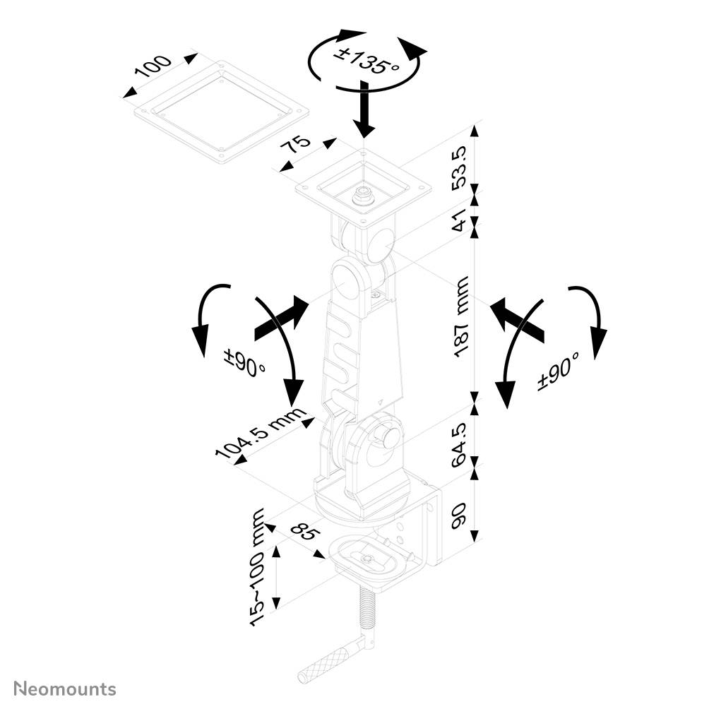 Rca Informatique - image du produit : SUPPORT DE BUREAU LCD/LED/TFT JUSQU 24IN 2PTS DE FLEXION