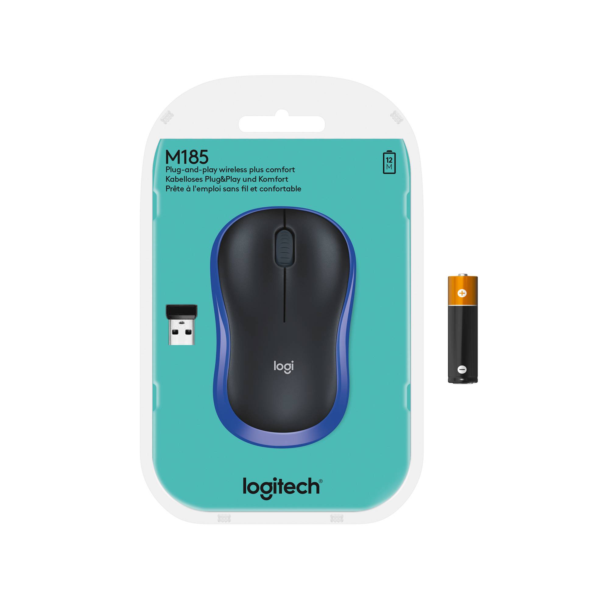 Rca Informatique - image du produit : WIRELESS MOUSE M185 BLUE USB CORDLESS