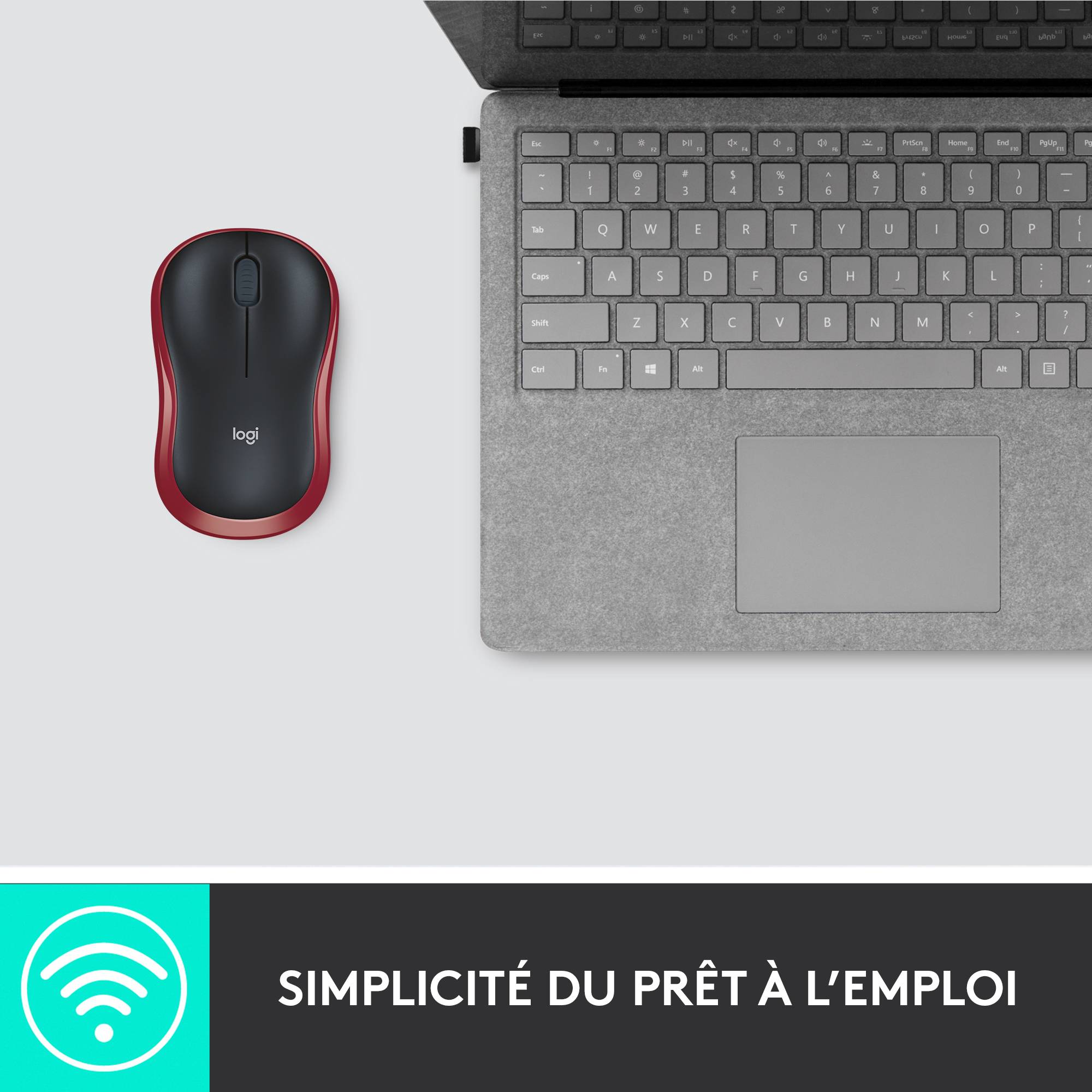 Rca Informatique - image du produit : WIRELESS MOUSE M185 RED USB CORDLESS