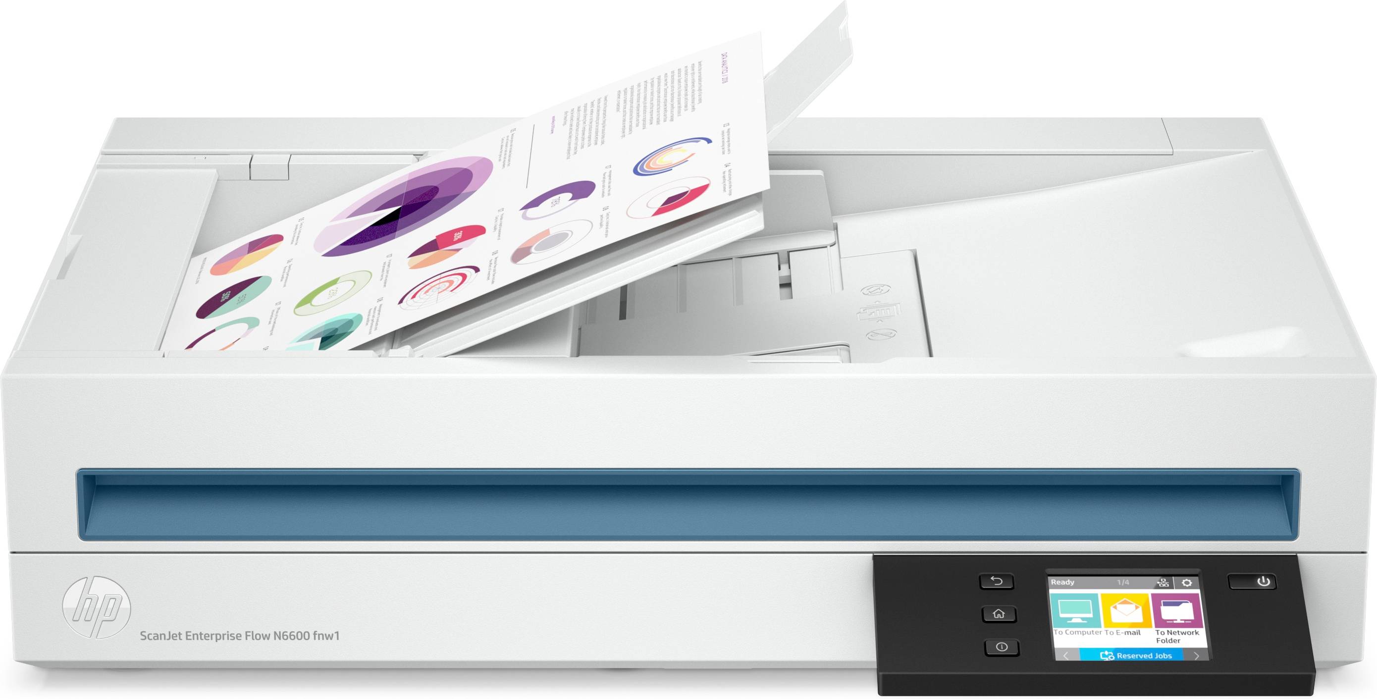 Rca Informatique - image du produit : HP SCANJET ENTERPRISE FLOW N6600 FNW1 FLATBEDSCANNER UP TO