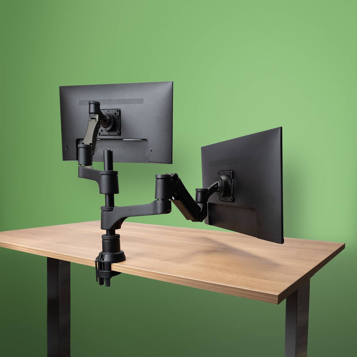 Rca Informatique - image du produit : R-GO CAPARO 4 TWIN MONITOR ARM GAS SPRING/3-9 KG/DYNAMIC/SILVER