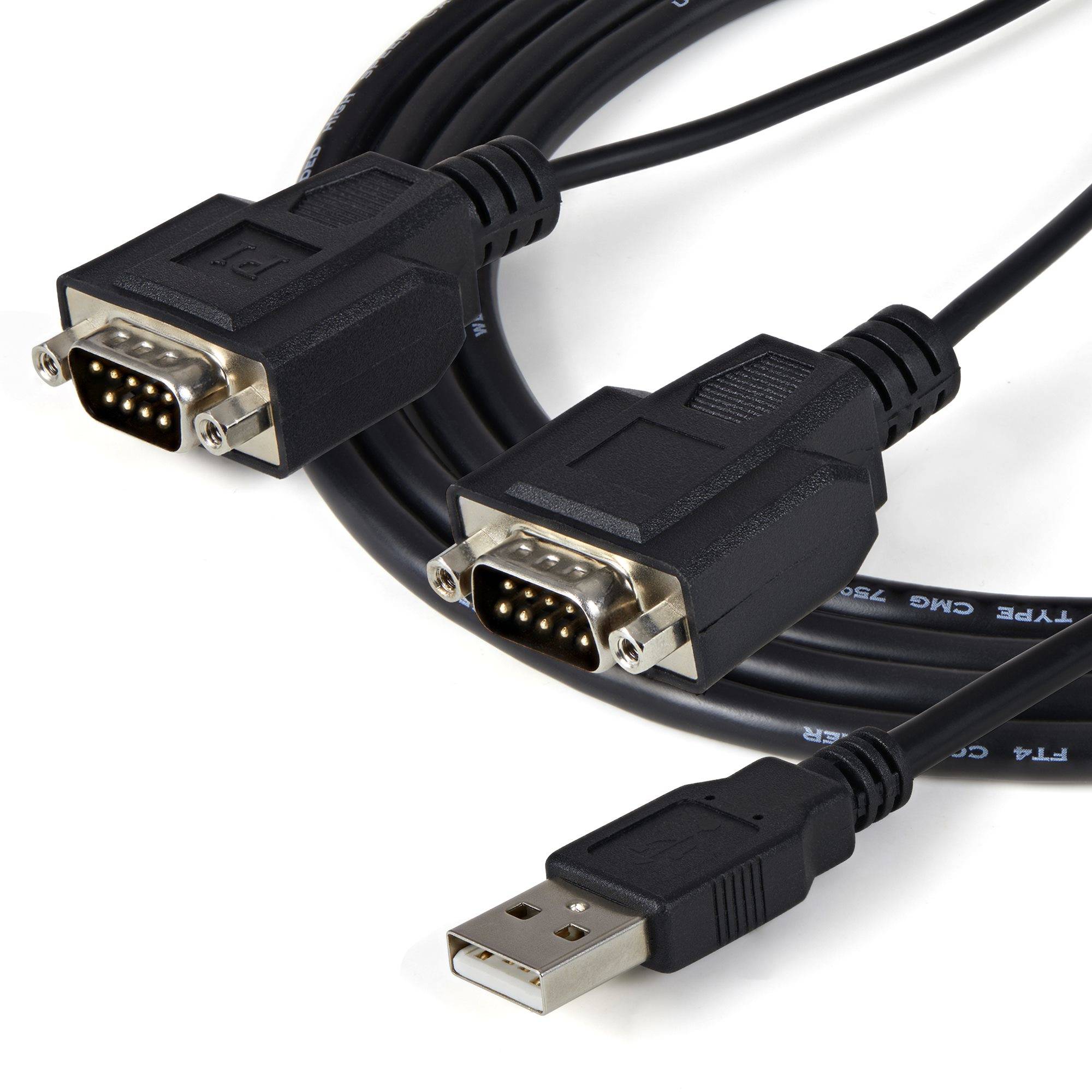 Rca Informatique - image du produit : CABLE ADAPTATEUR FTDI USB VERS SERIE 2 PORTS