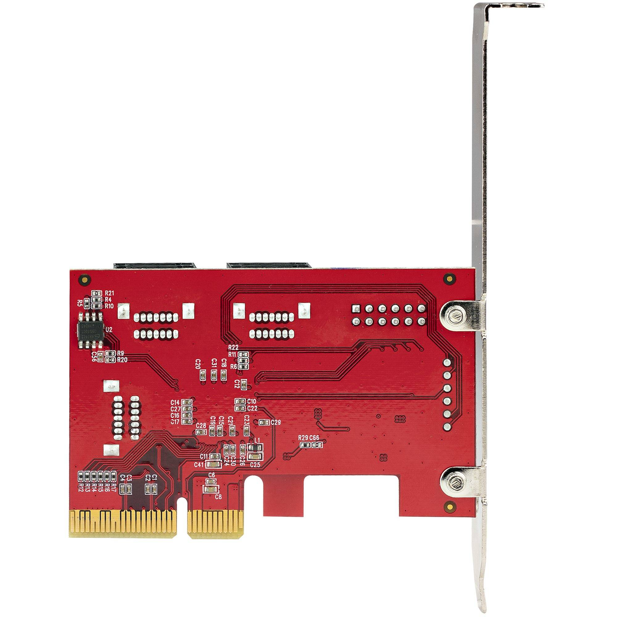 Rca Informatique - image du produit : SATA PCIE CARD - 6 PORT (6GBPS) PCIE SATA EXPANSION CARD ASM1166