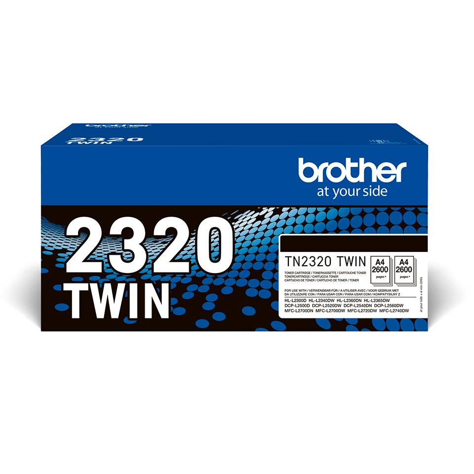 Rca Informatique - Image du produit : TN2320TWIN BLACK TONER CARTRIDGE ISO YIELD 2 X 2 600 PA