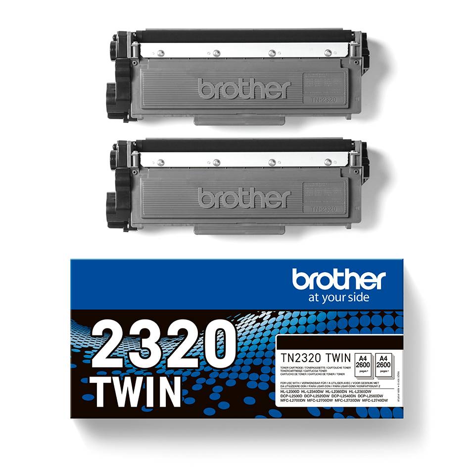 Rca Informatique - image du produit : TN2320TWIN BLACK TONER CARTRIDGE ISO YIELD 2 X 2 600 PA