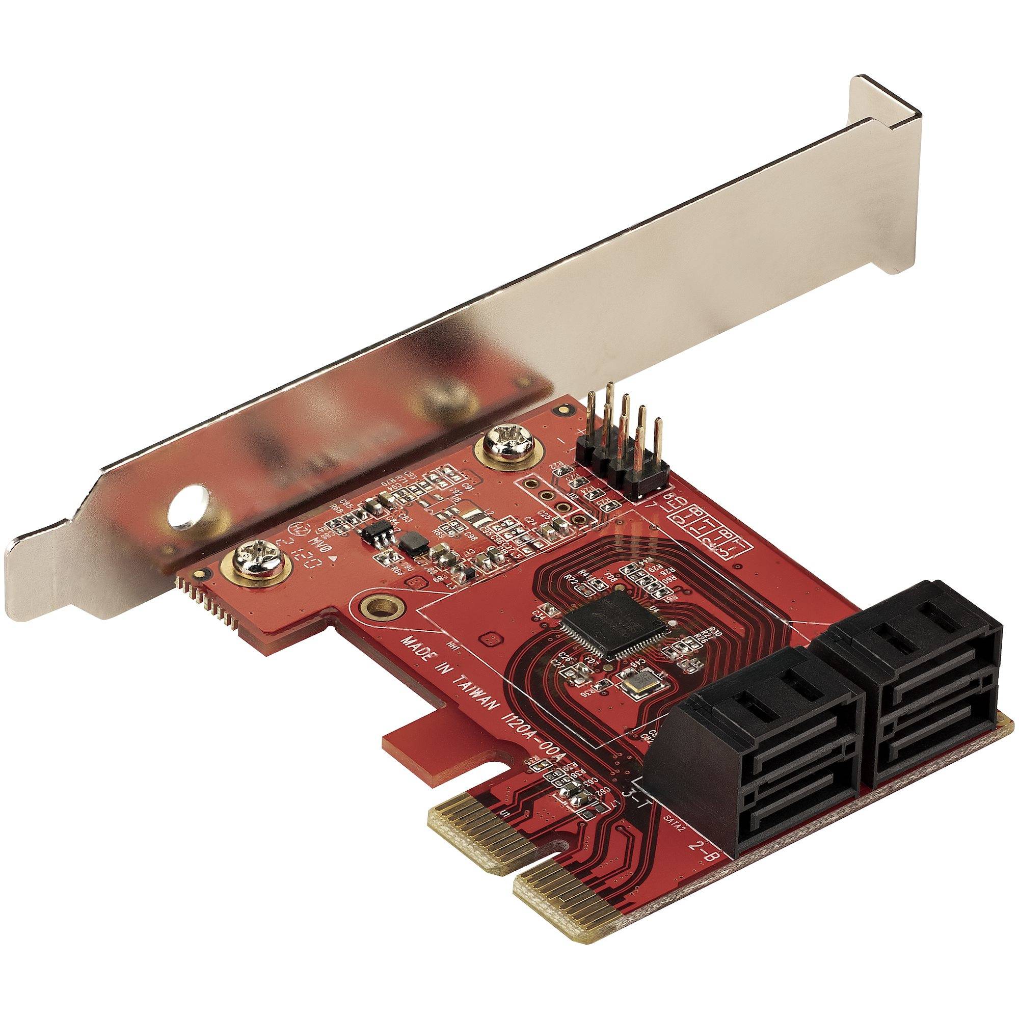 Rca Informatique - image du produit : SATA PCIE CARD - 4 PORT (6GBPS) PCIE SATA EXPANSION CARD ASM1164