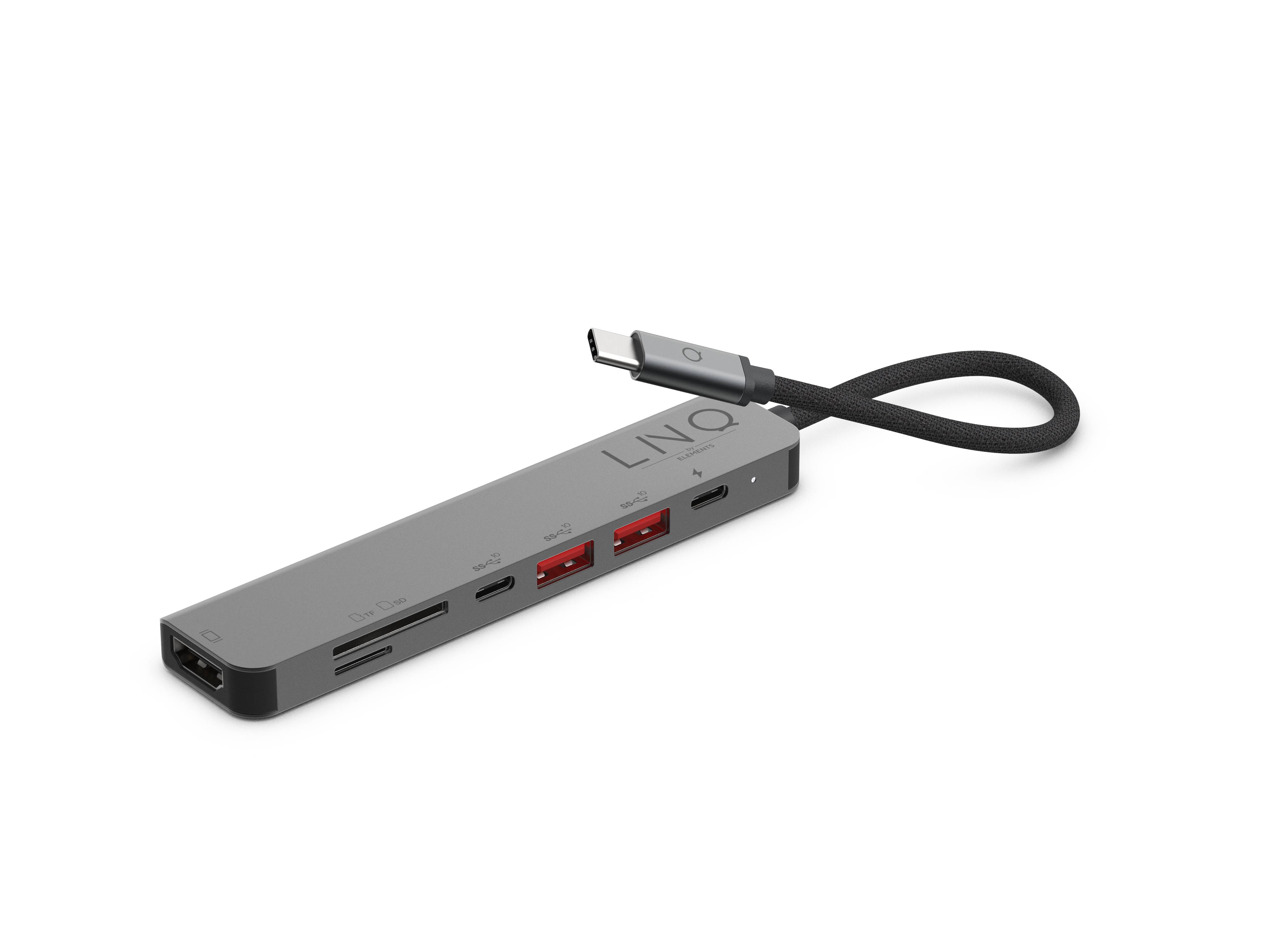 Rca Informatique - image du produit : 7IN1 PRO USB-C MULTIPORT HUB BLACK GREY