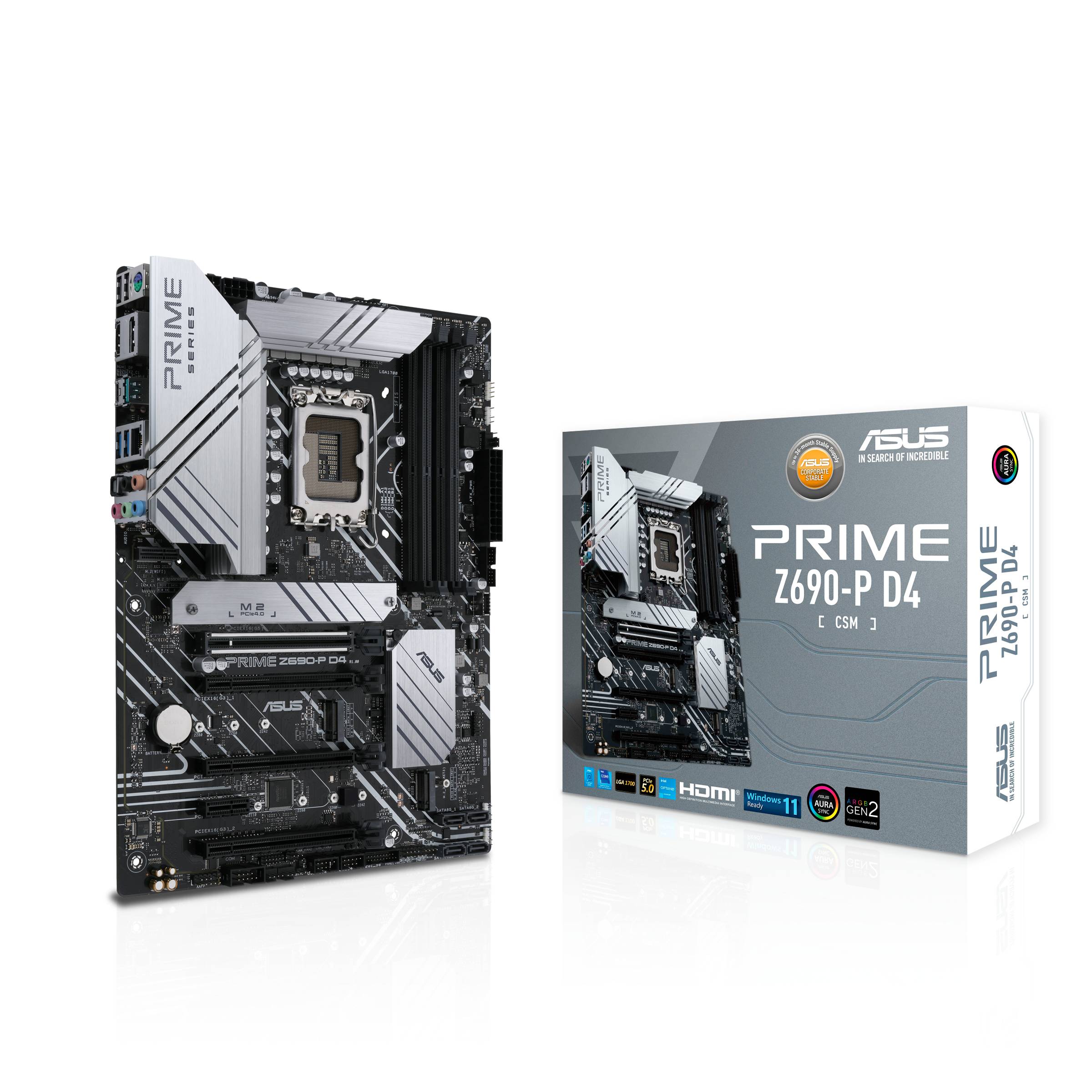 Rca Informatique - image du produit : PRIME Z690-P D4-CSM//LGA1700 Z690 USB3.2 GEN 2 MB