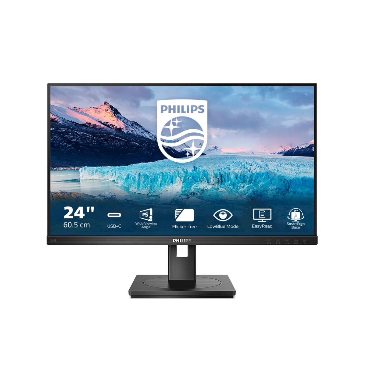 Rca Informatique - Image du produit : 243S1/00 23.8IN IPS FHD 250CD 1000:1/4MS/HDMI/DP/USB-C