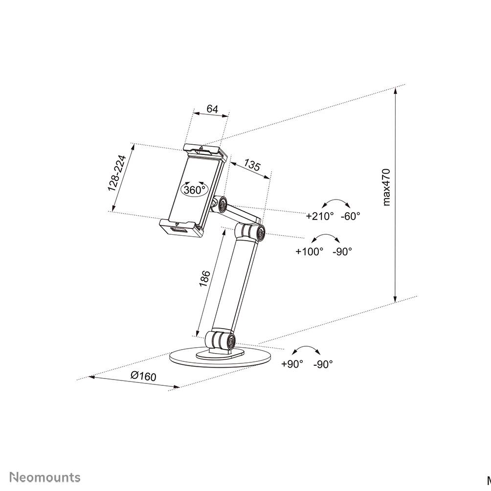 Rca Informatique - image du produit : UNIVERSAL TABLET STAND FOR 4.7-12.9IN TABLETS