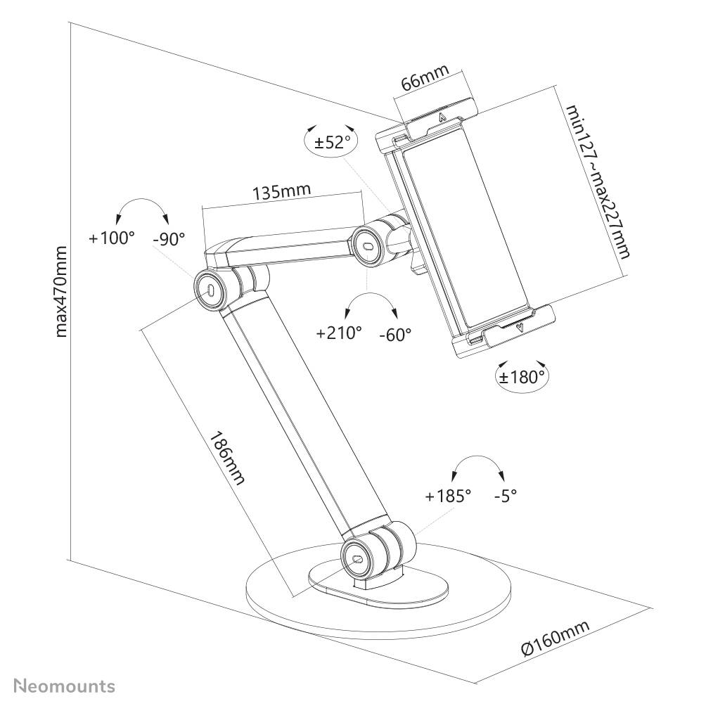 Rca Informatique - image du produit : UNIVERSAL TABLET STAND FOR 4.7-12.9IN TABLETS