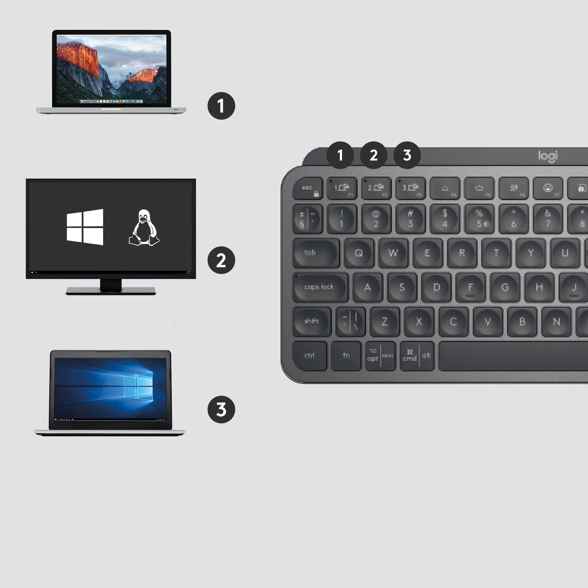 Rca Informatique - image du produit : MX KEYS MINI FOR BUSINESS GRAPHITE - US INTL - INTNL