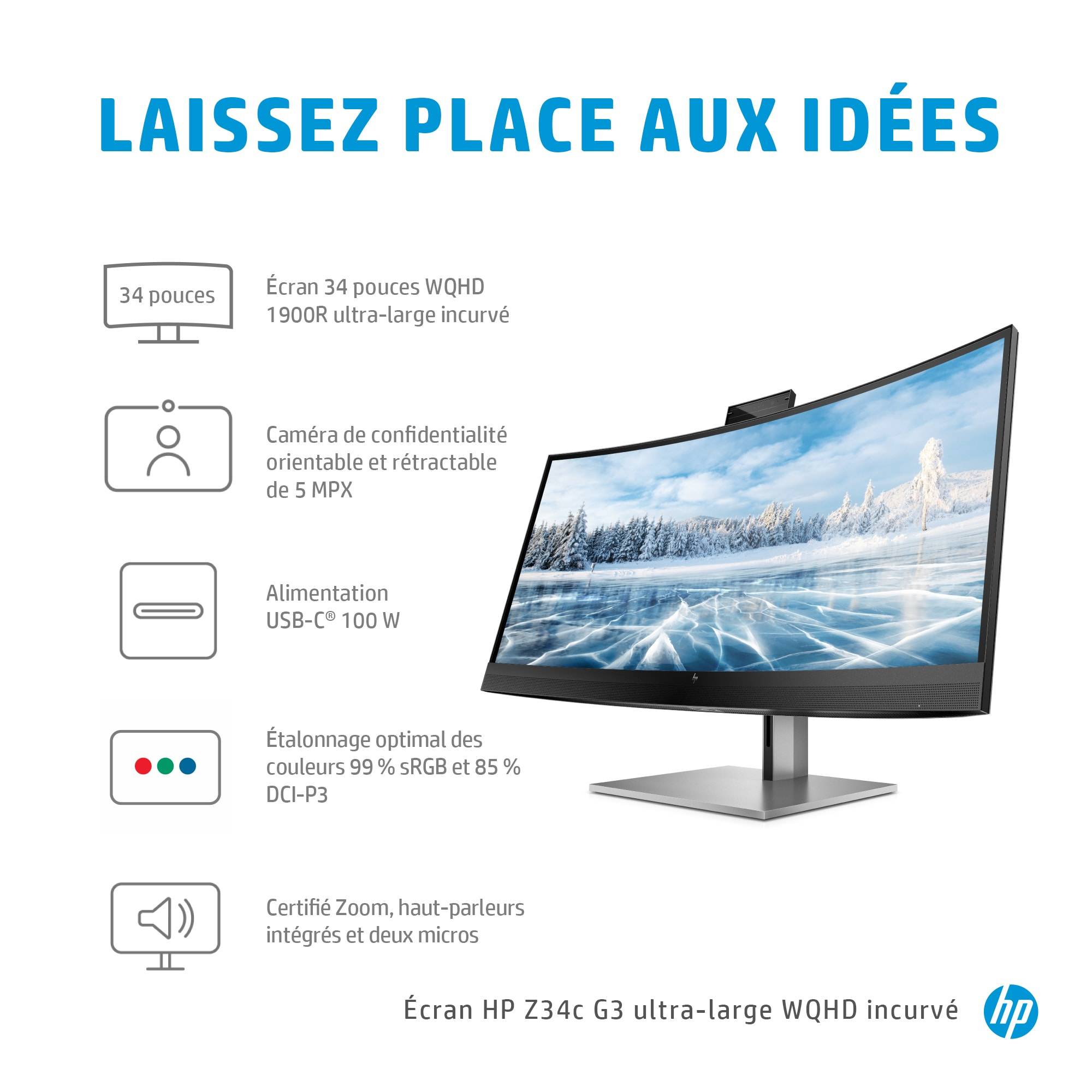 Rca Informatique - image du produit : HP Z34C G3 CURVED WQHD DISPLAY EUROPE - ENGLISH LOCALIZATION