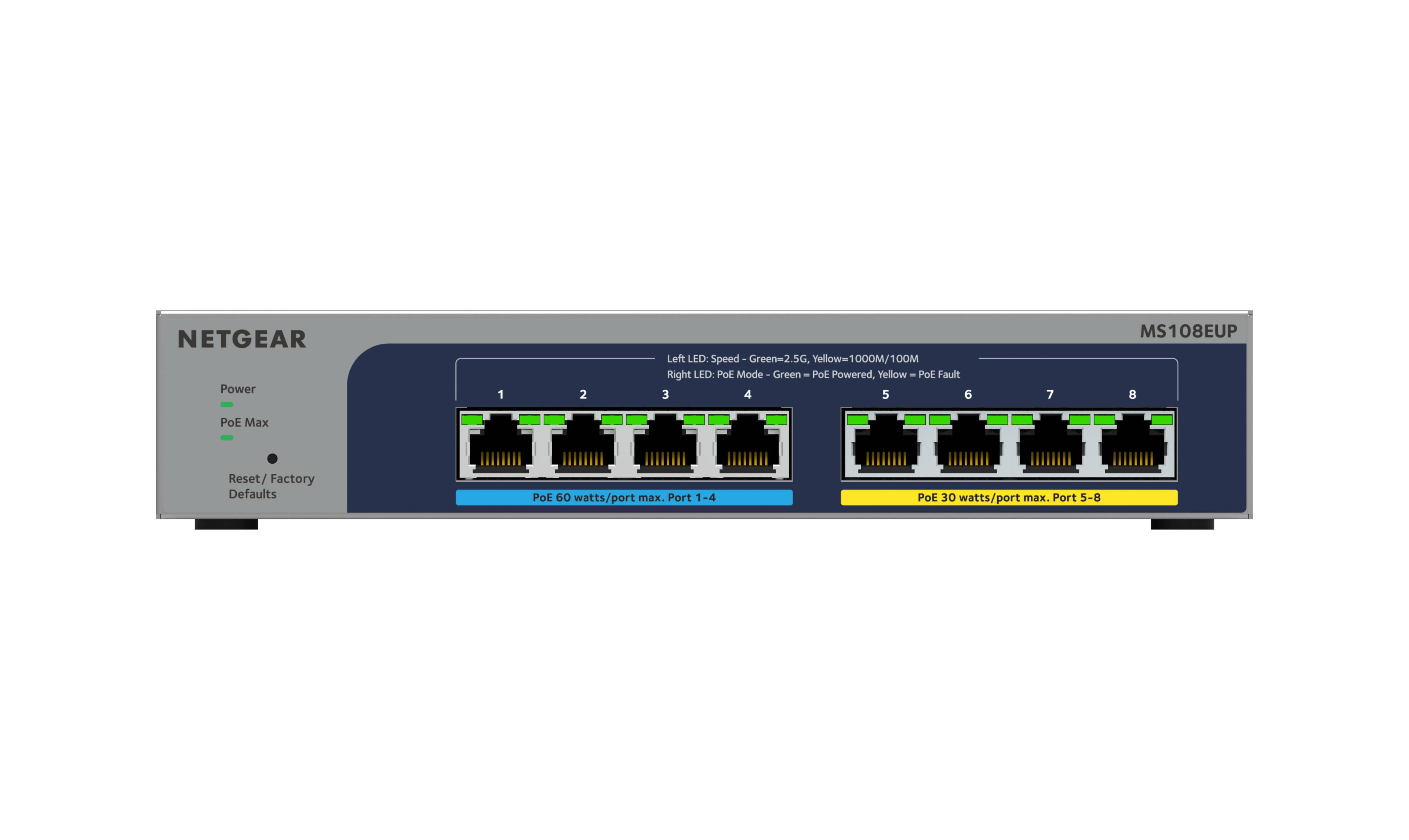 Rca Informatique - Image du produit : 8-PORT ULTRA60 POE++ MULTI-GIG ETHERNET PLUS SWITCH (MS108EUP)