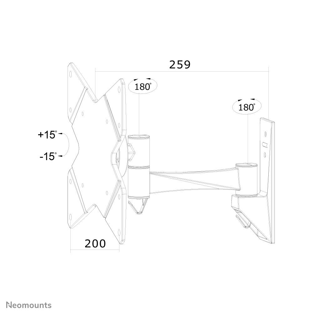 Rca Informatique - image du produit : SUPPORT MURAL LCD/LED/TFT JUSQU 40IN 2PTS DE FLEXION