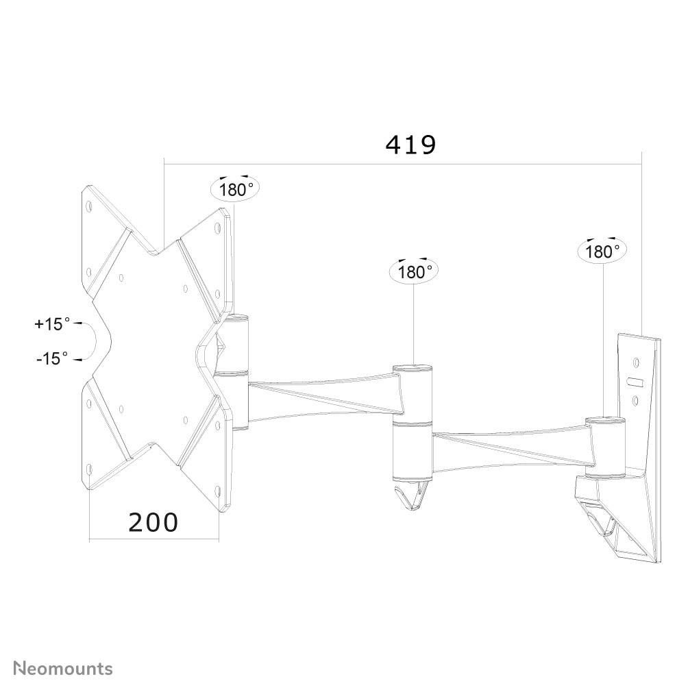 Rca Informatique - image du produit : SUPPORT MURAL LCD/LED/TFT JUSQU 40IN 3PTS DE FLEXION